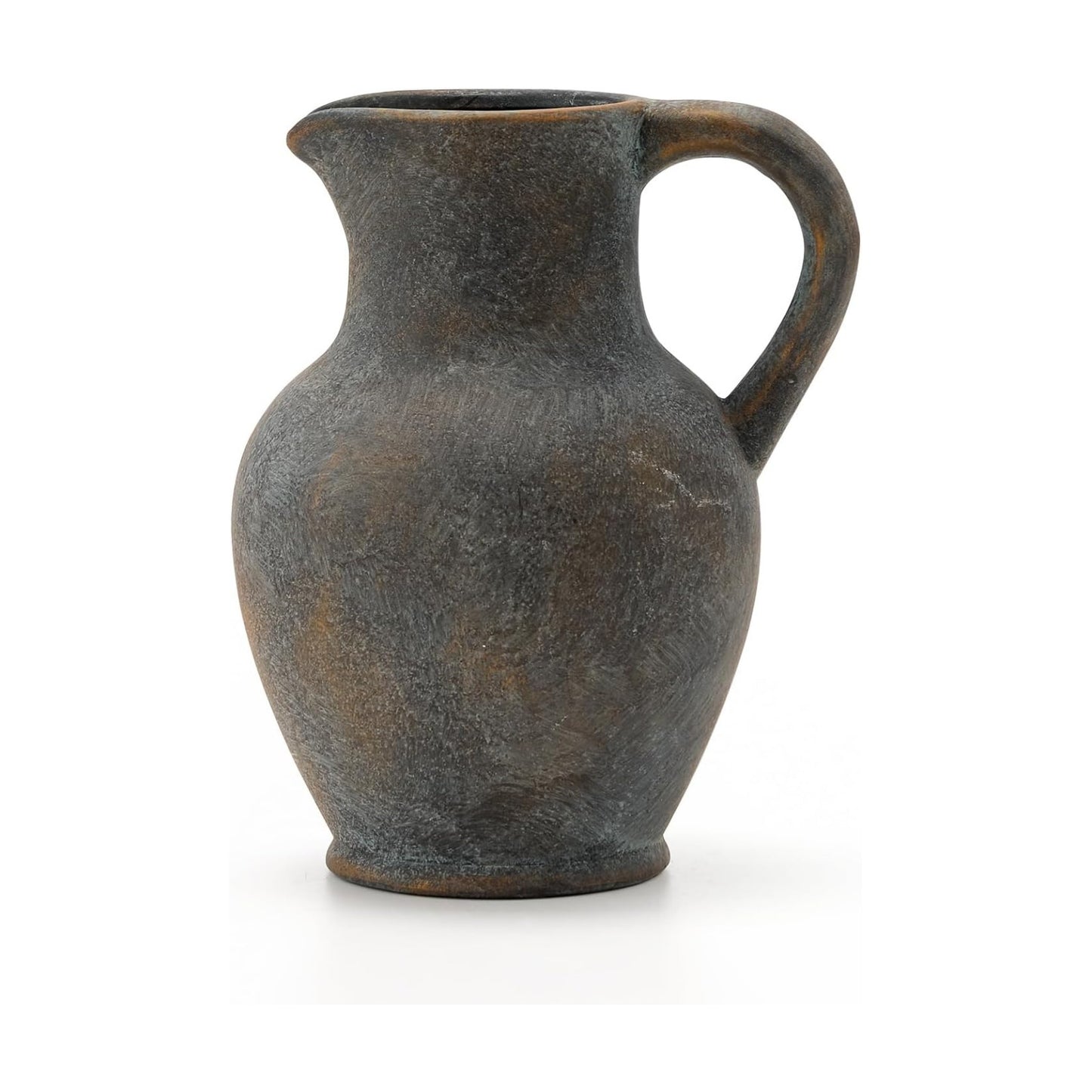 Ceramic Rustic Farmhouse Vase / Black and Gold