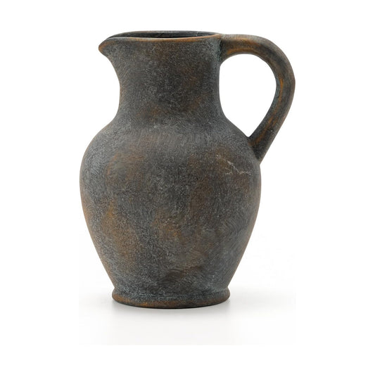 Ceramic Rustic Farmhouse Vase / Black and Gold
