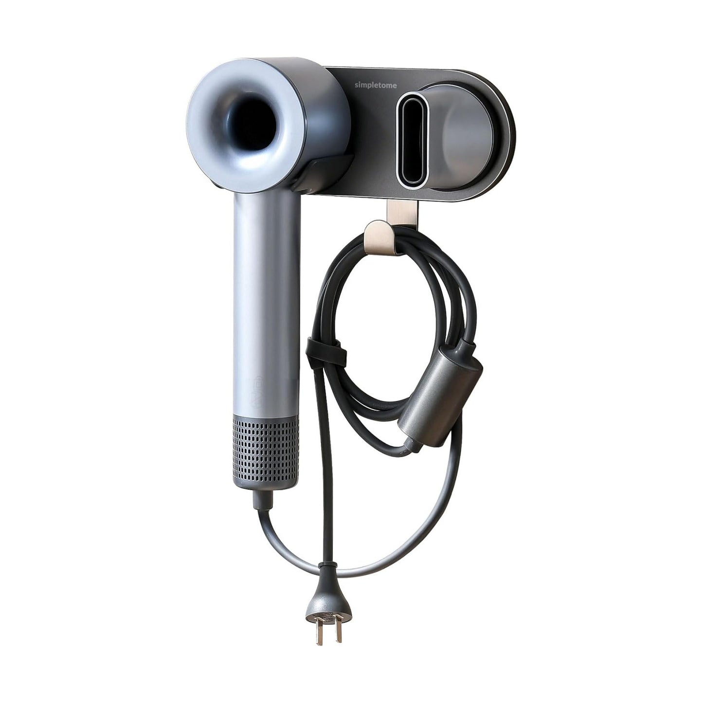 Magnetic Hair Dryer Holder Wall Mount for Most High Speed Blow Dryer | 7075 super-hard aviation aluminum alloy, dark