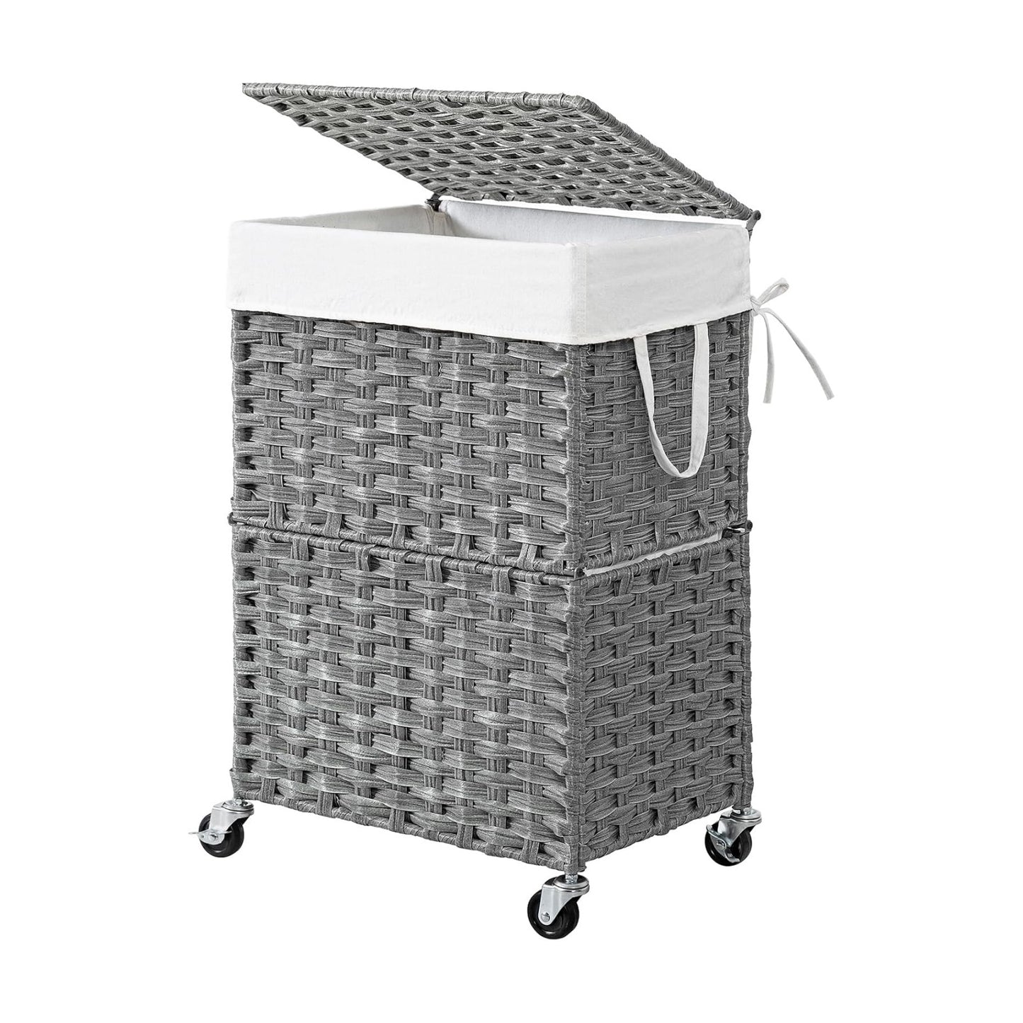 Rolling Laundry Basket / 90l / Grey