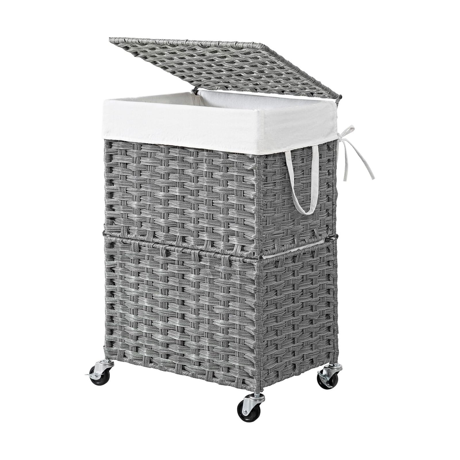Rolling Laundry Basket / 90l / Grey
