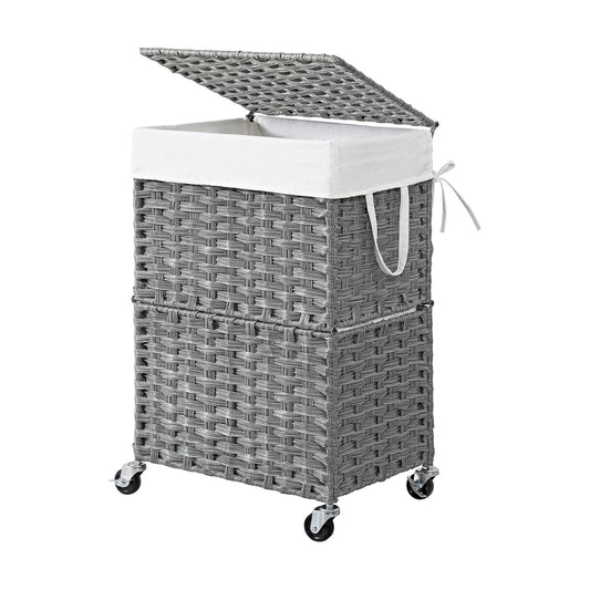 Rolling Laundry Basket / 90l / Grey