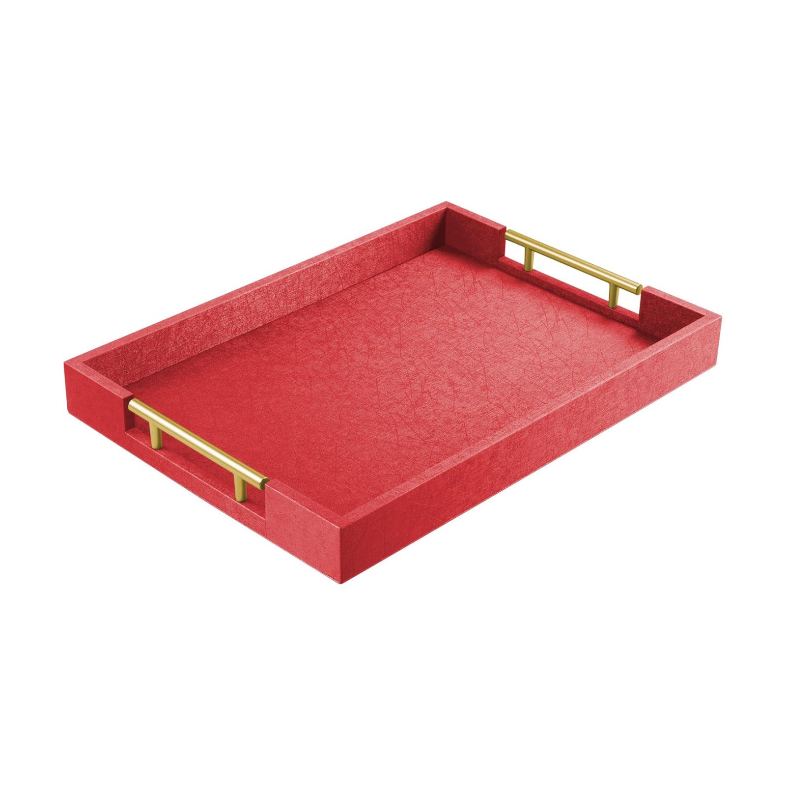 17"" x 12"" Wood Serving Tray / Red / 17 x 12 x 1.8