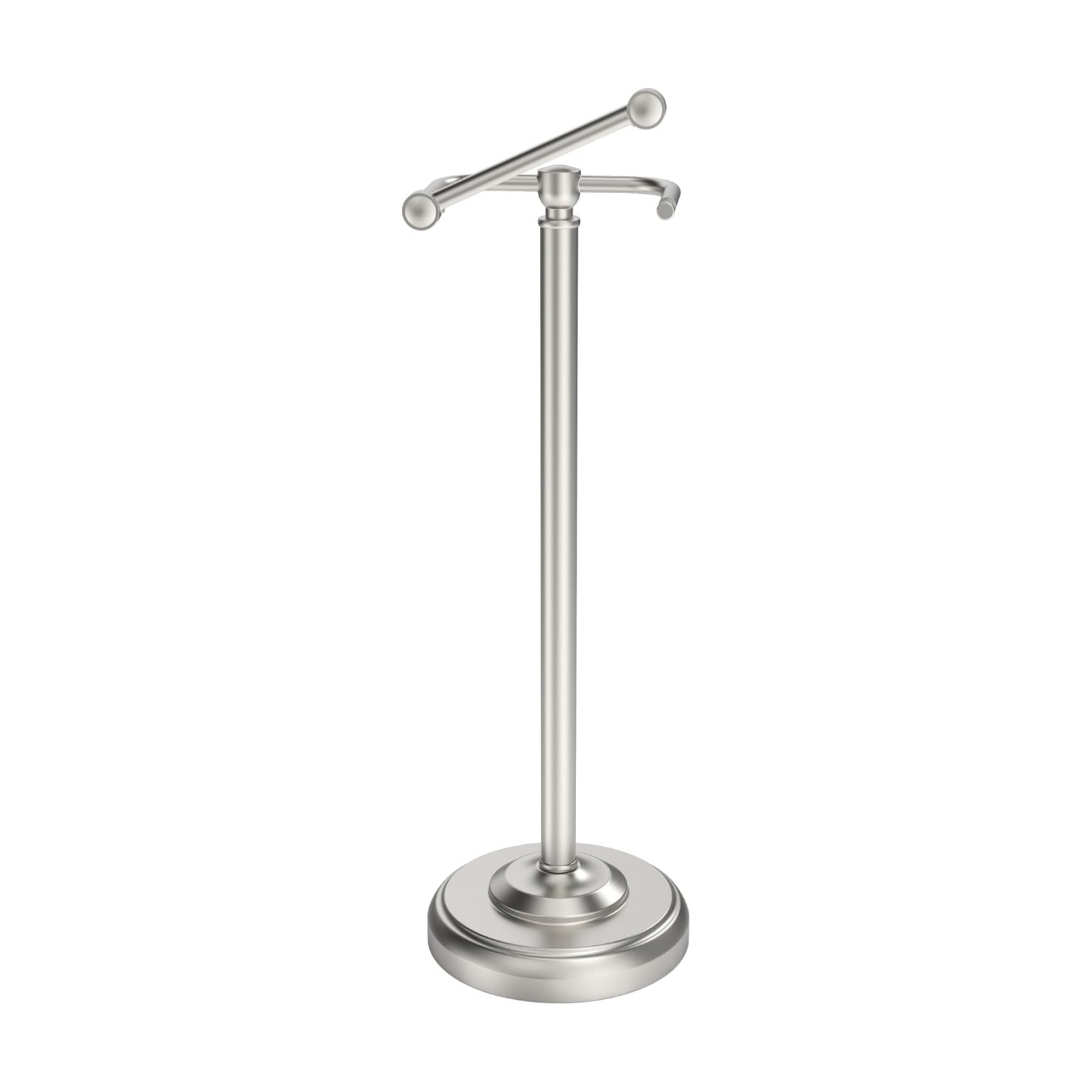 Toilet Paper Holder Stand Stainless Steel & Weight Base, No Tipping | Brushed Nickel, Post Pivoting Design Easy to