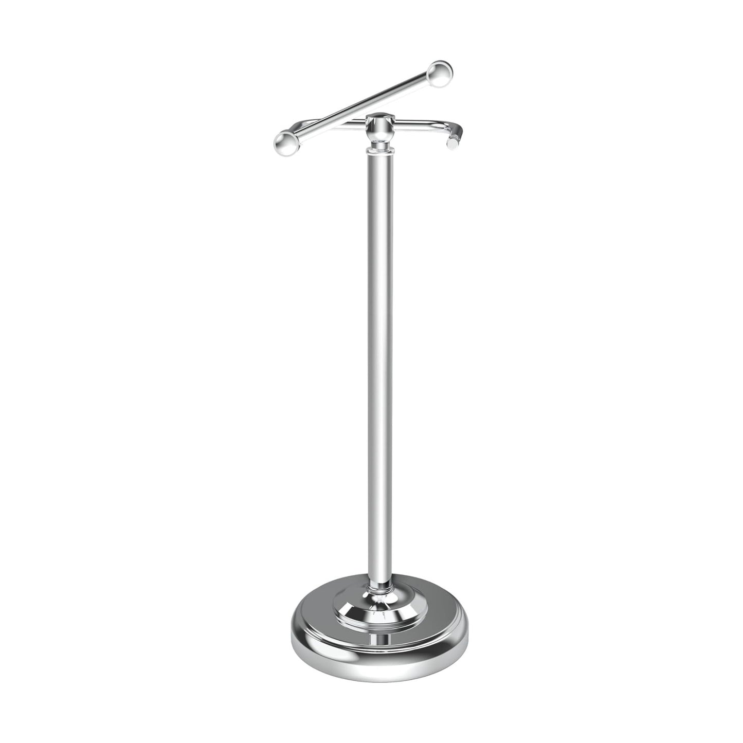 Toilet Paper Holder Stand Stainless Steel & Weighted Base Chrome | Polish Finish Post Pivoting Design Easy to Change