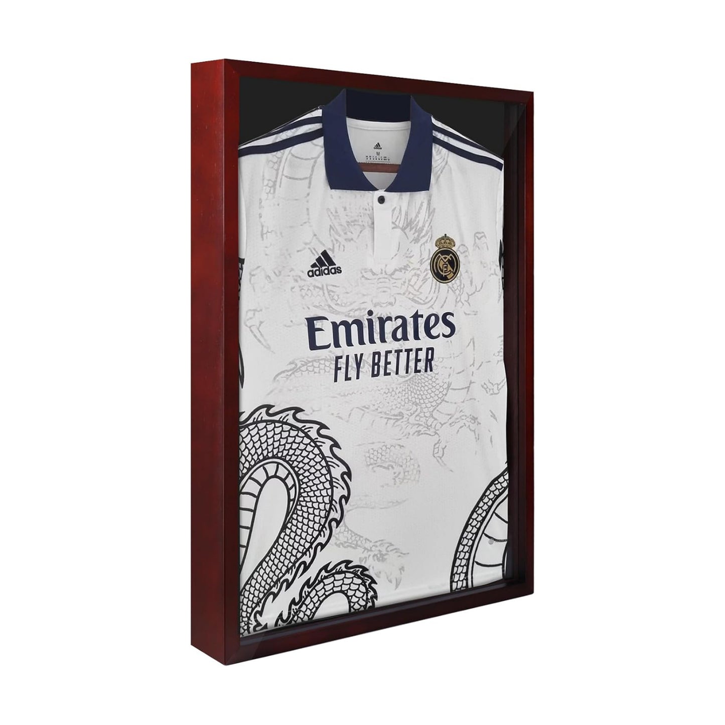 1DOT2 Jersey Frame Display Case 20x30 Large Shadow Box, Cherry Red | Grade A Natural Pine Wood, HD Acrylic, 1 Inch