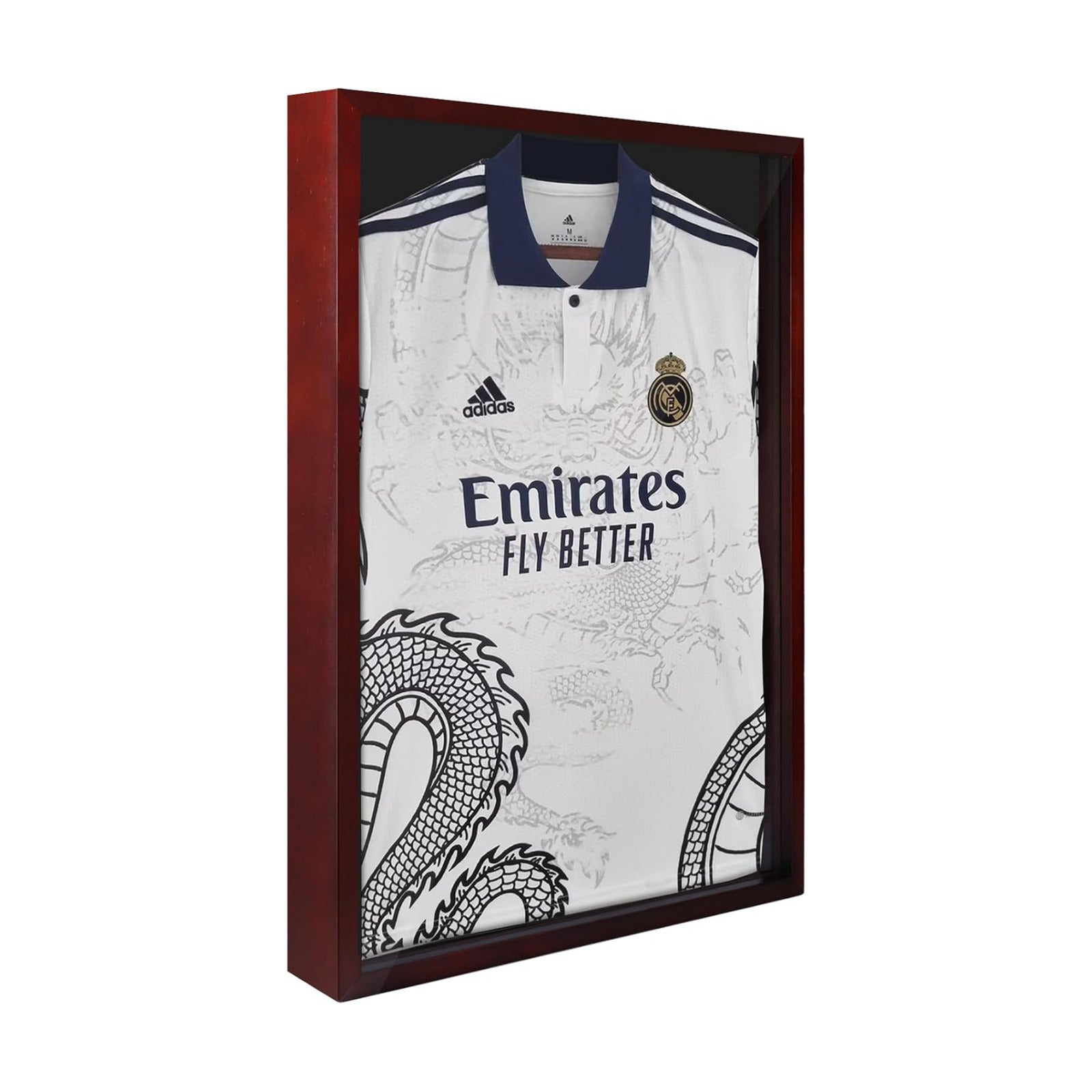 1DOT2 Jersey Frame Display Case 20x30 Large Shadow Box, Cherry Red | Grade A Natural Pine Wood, HD Acrylic, 1 Inch