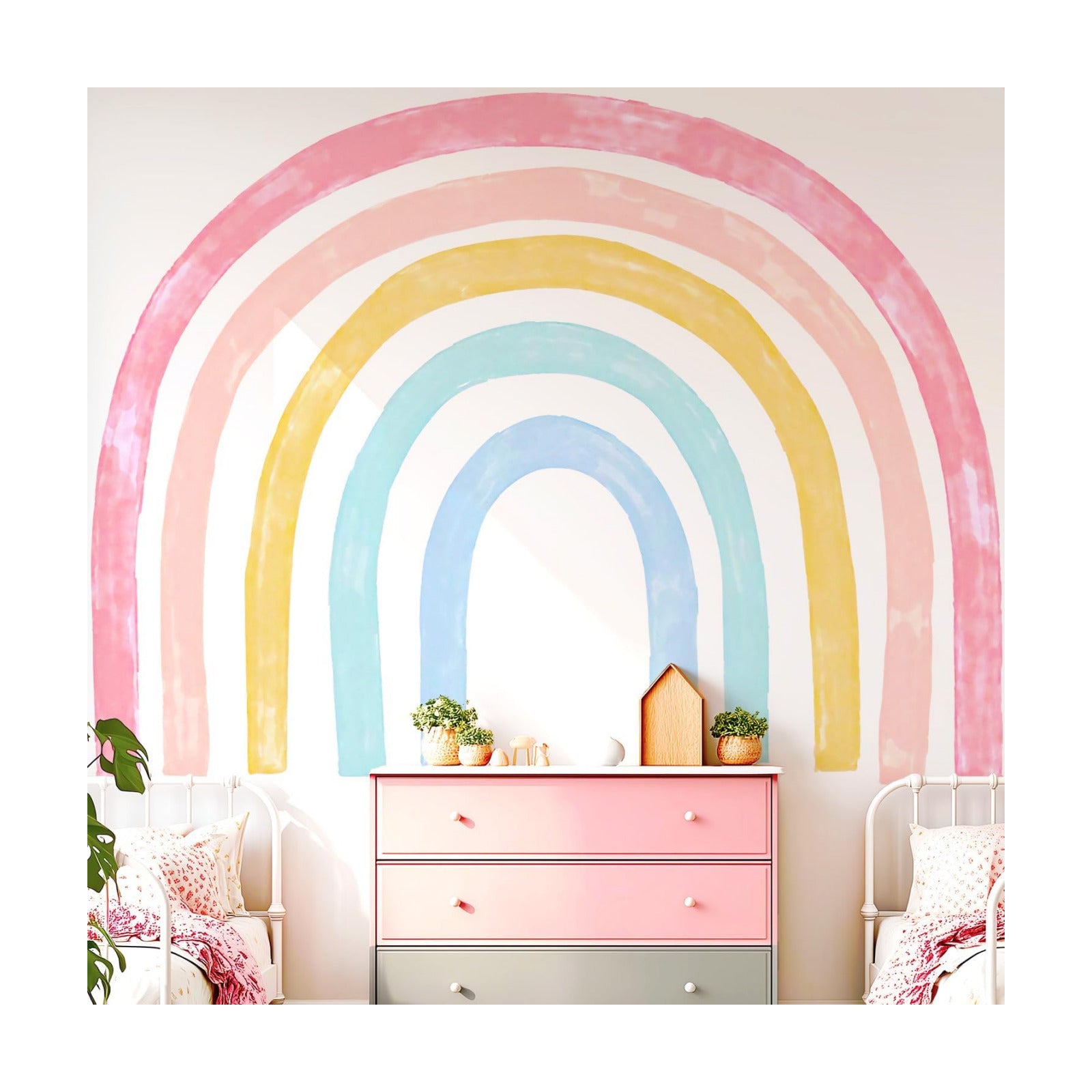 Large Watercolor Rainbow Wall Decals / Rainbow