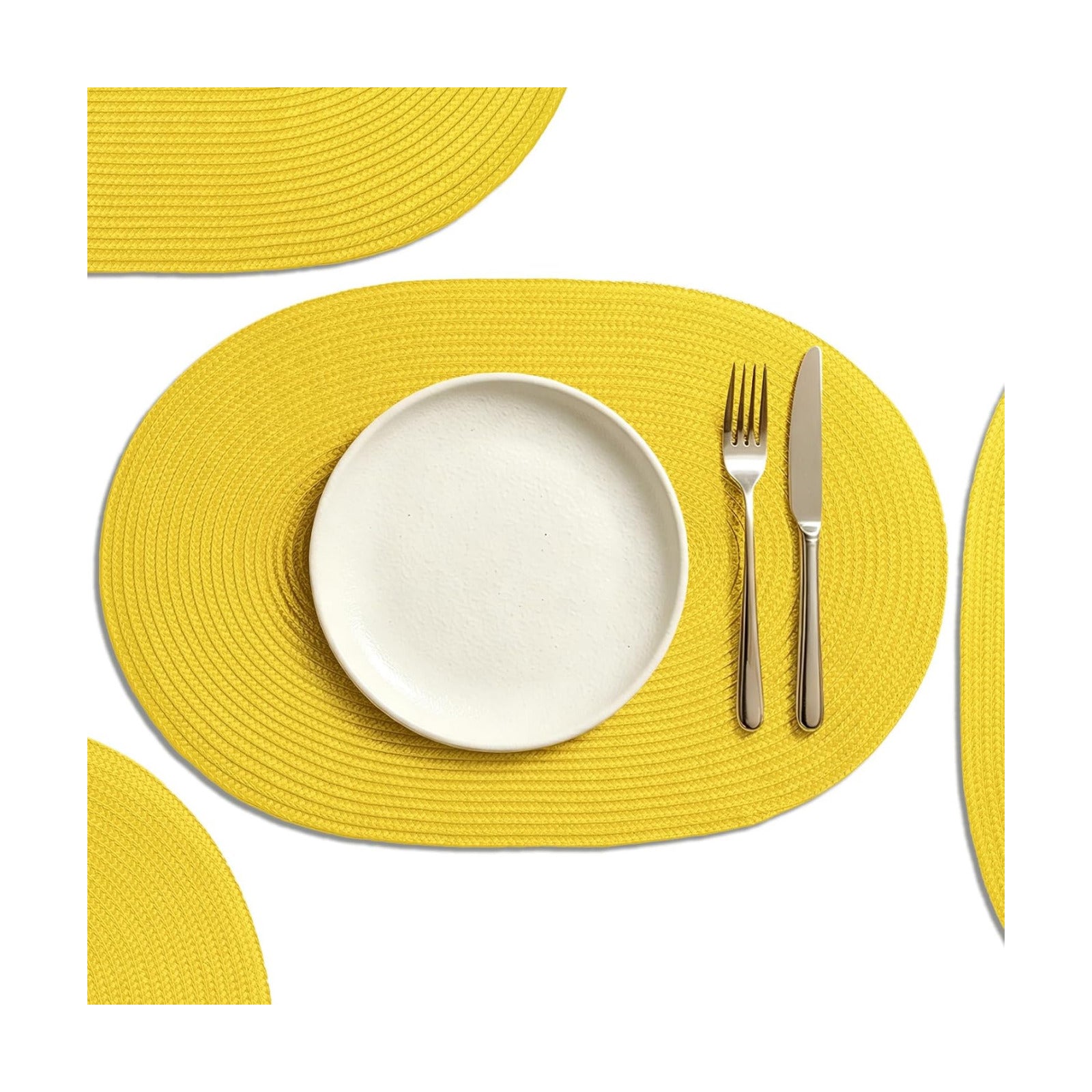 AHHFSMEI Placemats Set of 8 for Dining Table Washable Woven Vinyl Non-Slip 18x12 inches Placemat Heat-Resistant Durable