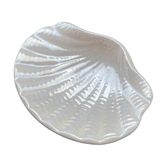 Ceramic Ocean Seashell Soap Dish / White