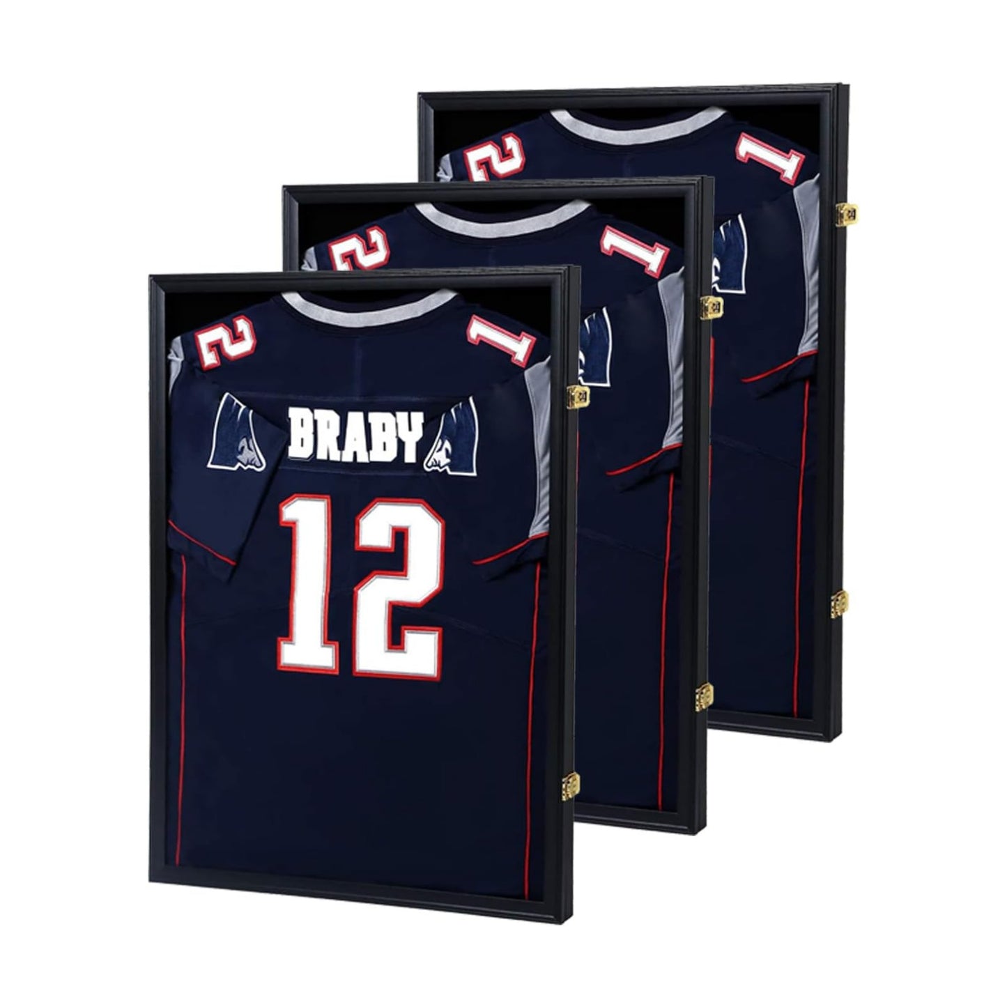 IHEIPYE Jersey Frame Display Case 3 Pack Large Sport Jersey Shadow Box | UV Protection, Baseball, Basketball, Football