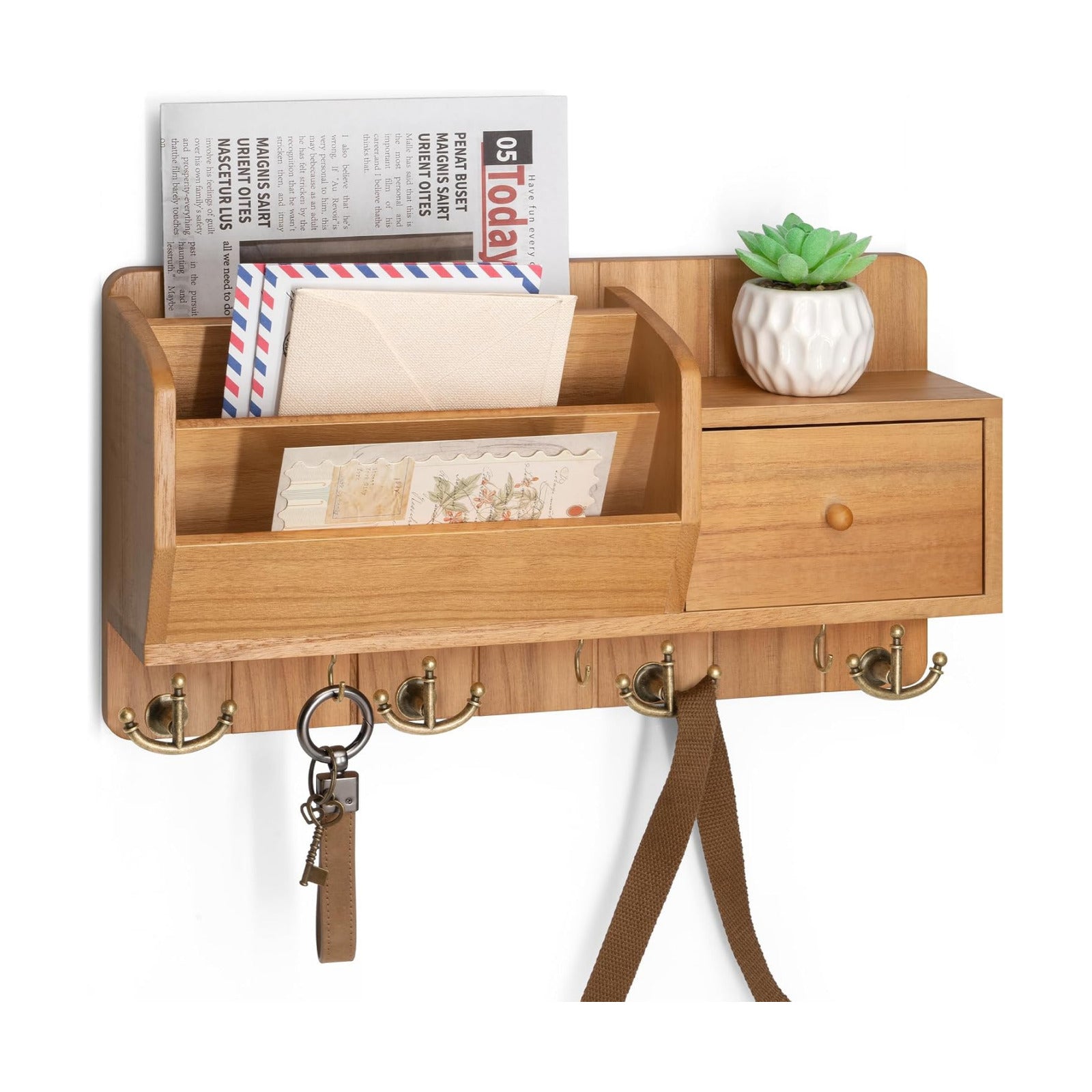 Modern Farmhouse Key and Mail holder / Yellow