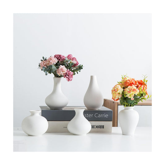 Modern White Vase / White Small Vase / Set of 5