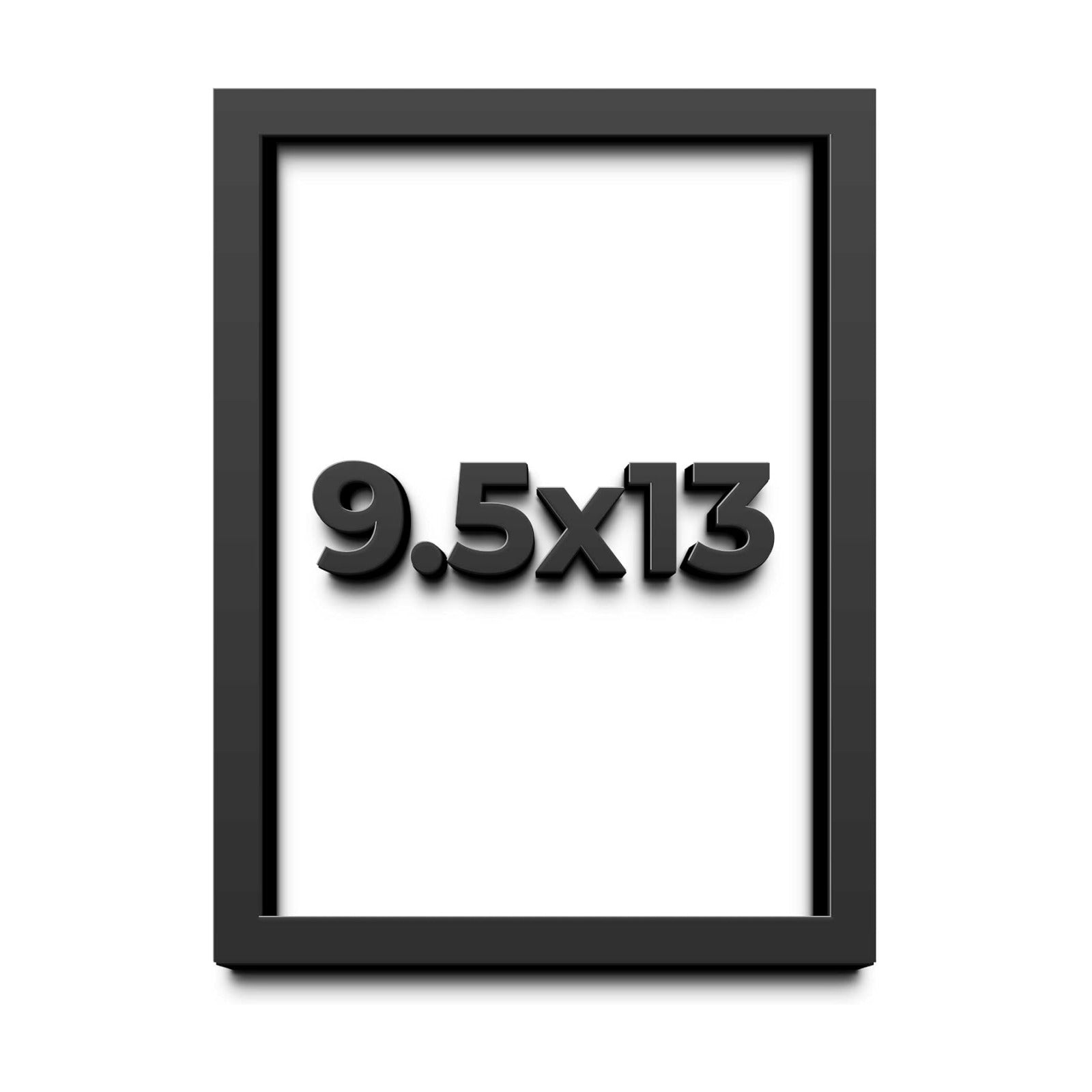 9.5x13 Black Shadow Box Frame - Contemporary Wood Shadow Box Complete with UV Acrylic, Foam Board Backing & Hanging