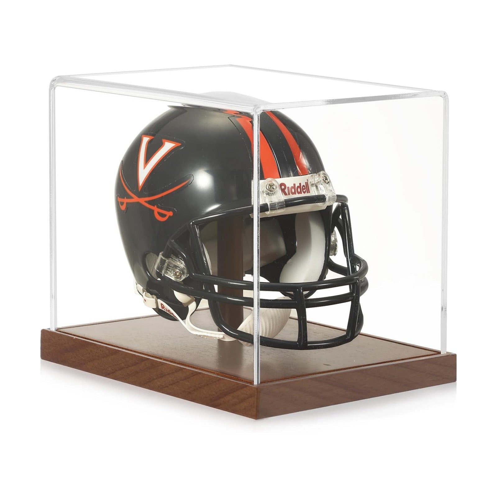 Mini Helmet Display Case, Acrylic Clear 1/2 Football Baseball Helmet Showcase, UV Protection Souvenirs and Collectibles