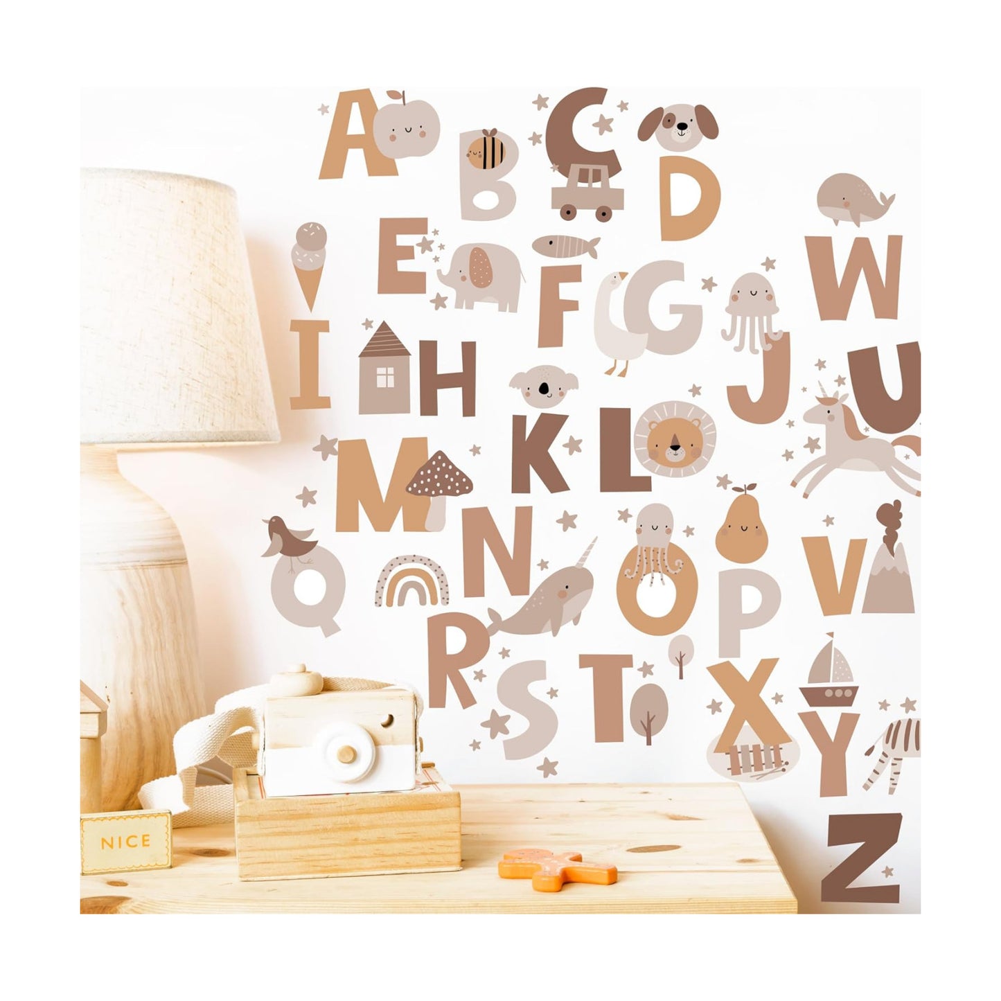 Alphabet Stickers Boho / Abc Wall Decals
