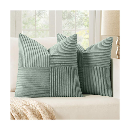 MIULEE Greyish Green Decorative Throw Pillow Covers for Couch 20x20 Inch
