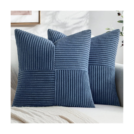 MIULEE Dusty Blue Decorative Euro Sham Pillow Covers 24x24 Inch 2 Pack