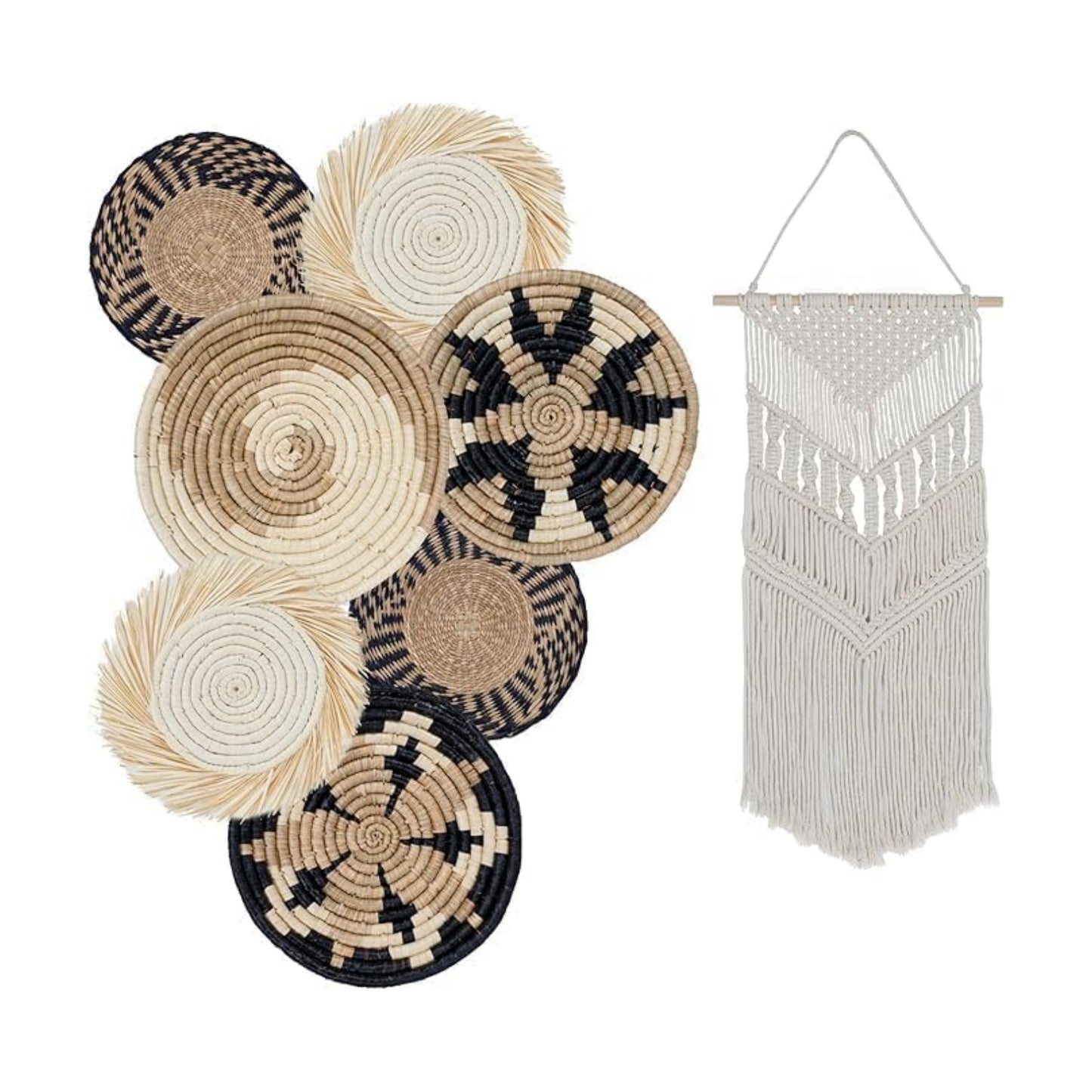 Boho Wall Basket Decor Set / Earth BOHO / Natural