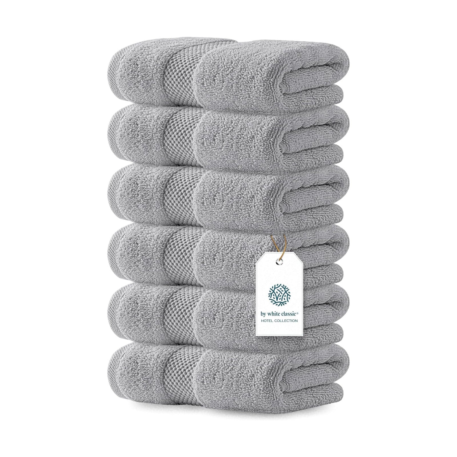 White Classic Luxury Dolphin Gray Hand Towels - Soft 100% Turkish Cotton | Highly Absorbent Hotel spa Bathroom Towel