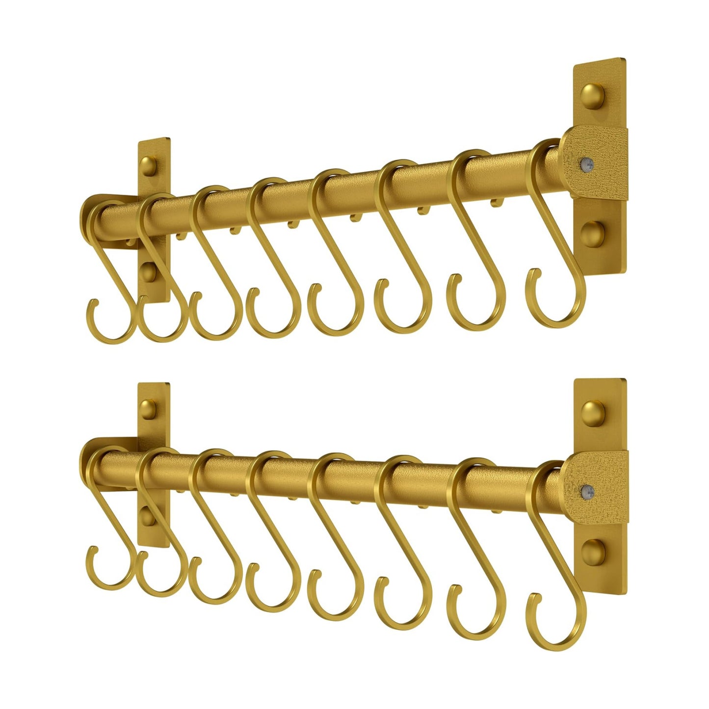 Kitchen Utensil Holder Hanger, Pot and Pan Rack Wall Mounted, Kitchen Rail with 8 Hooks for Hanging Cooking Utensils