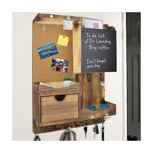 Key Holder Wall Mount / Natural Wood / Vertical