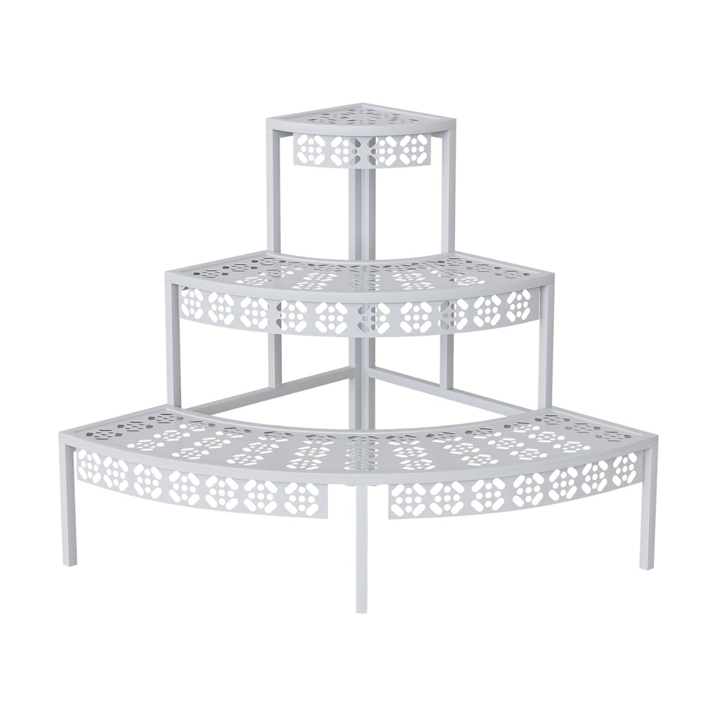 Garden 4 you 3-Tier Semi-Circular Metal Plant Stand, Quarter Round Rack | Semi-circular quarter-round design,3-tier