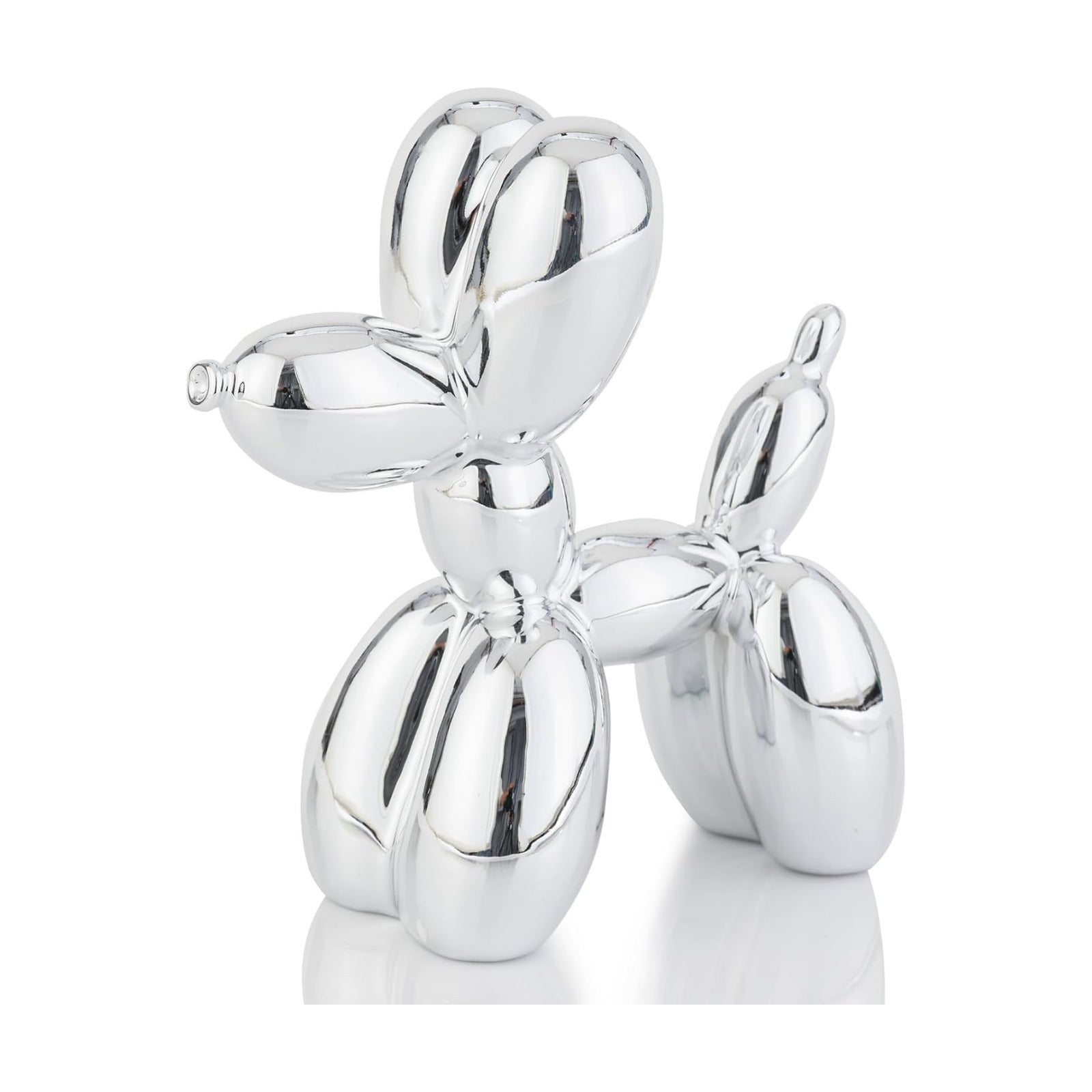 Balloon Dog Statue Decor / 4 Inch / Shiny Silver