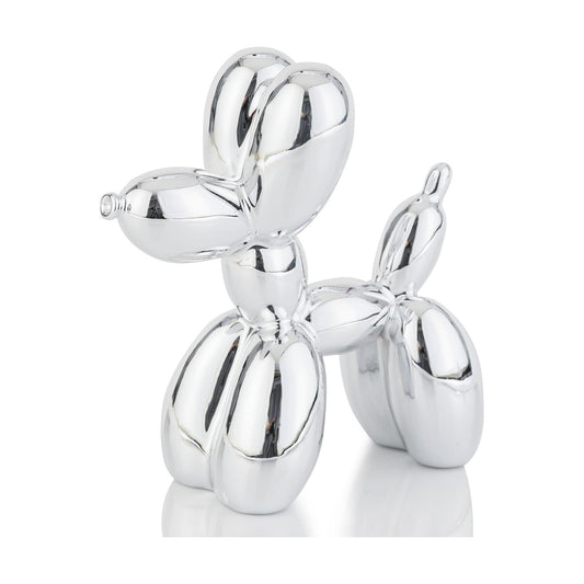 Balloon Dog Statue Decor / 4 Inch / Shiny Silver