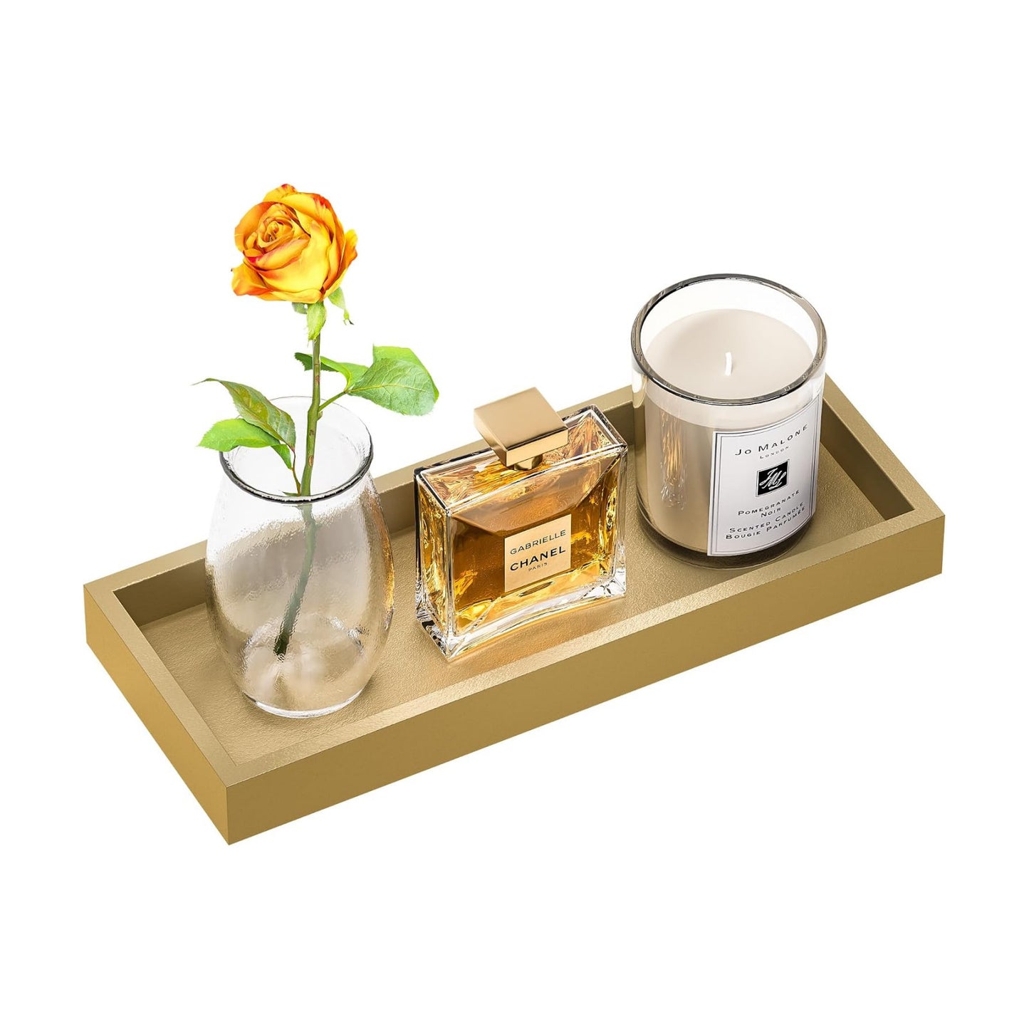 Candle / Toilet Tank Tray / 11.3 x 4.4 x 1.1 / Gold