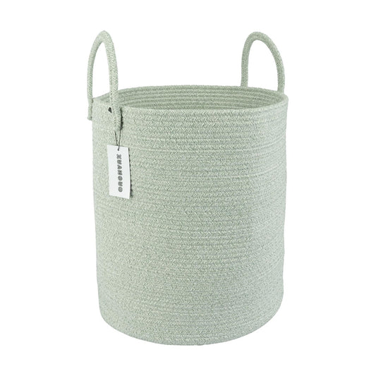 Cotton Rope Laundry Basket Hamper for Clothes Woven Storage Basket / Green / Regular
