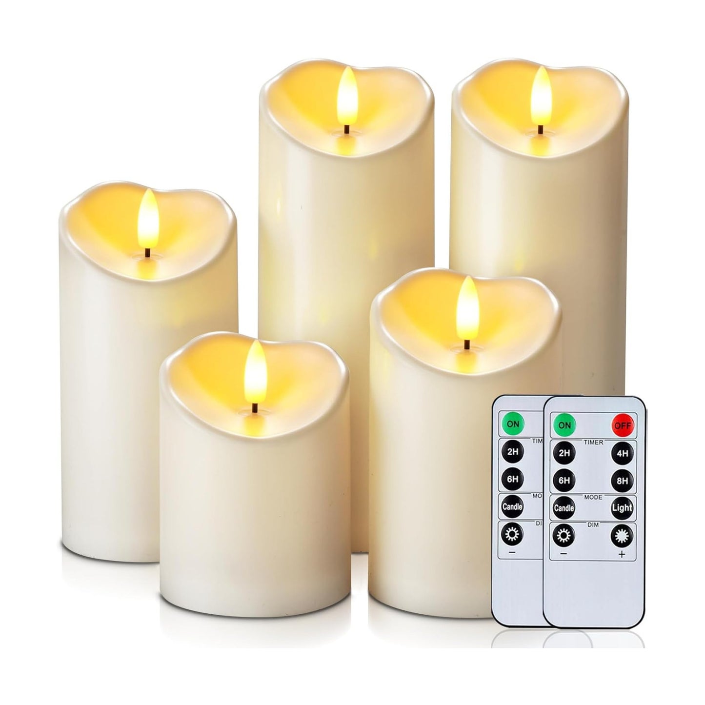 Homemory Outdoor Waterproof Flameless Candles, LED Candles, Battery Operated Candles with Remote and Timers, Electric