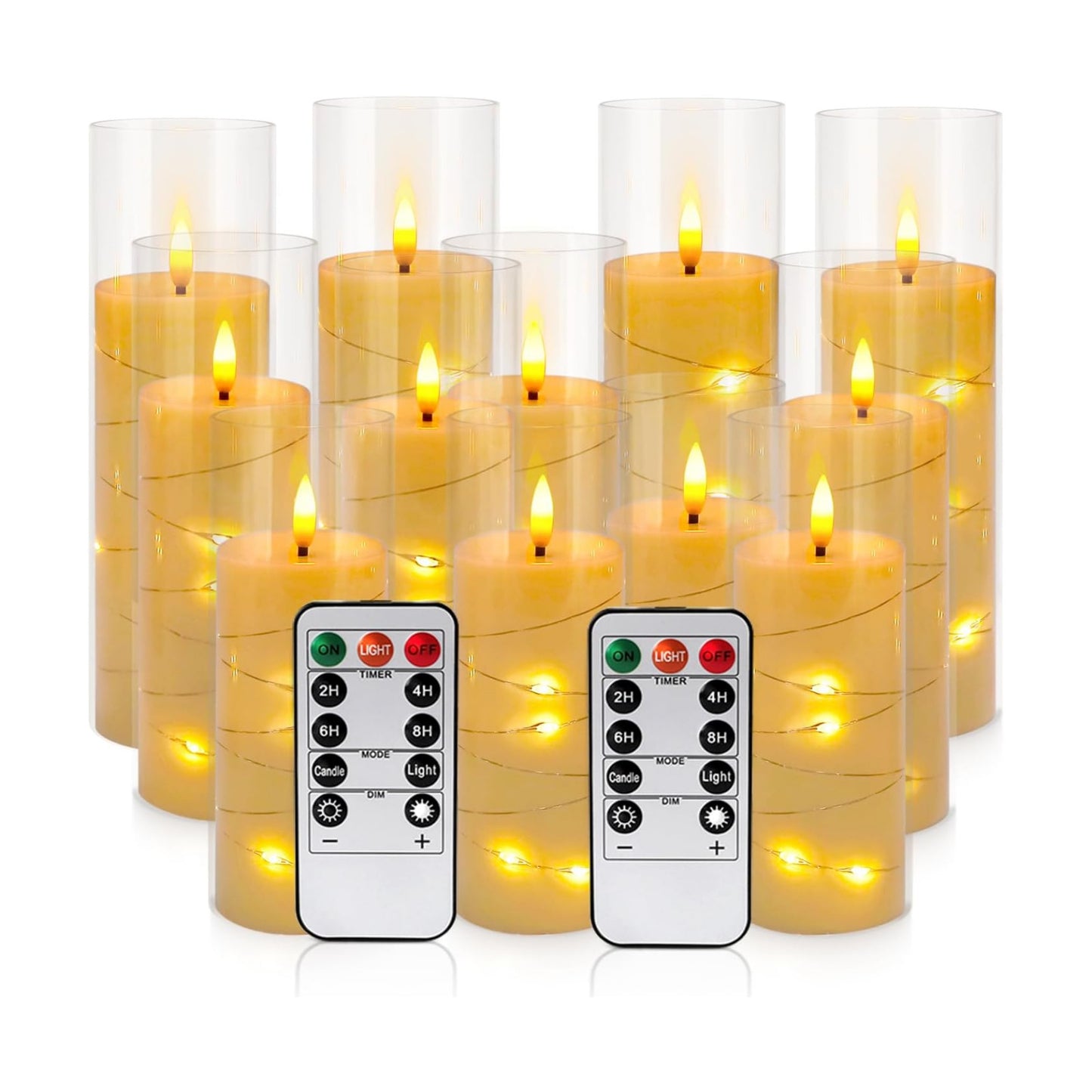 YOROXRG Flickering Flameless Candles Battery Operated with Remote,Led Pillar Candles with Realistic Moving Wick Candles