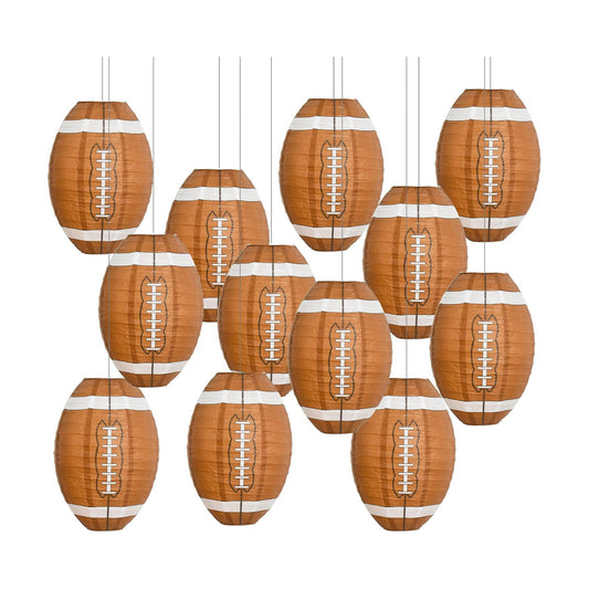 BEISHIDA 12 Inch Football Paper Lanterns 6 Packs Hanging Round Chinese Lantern