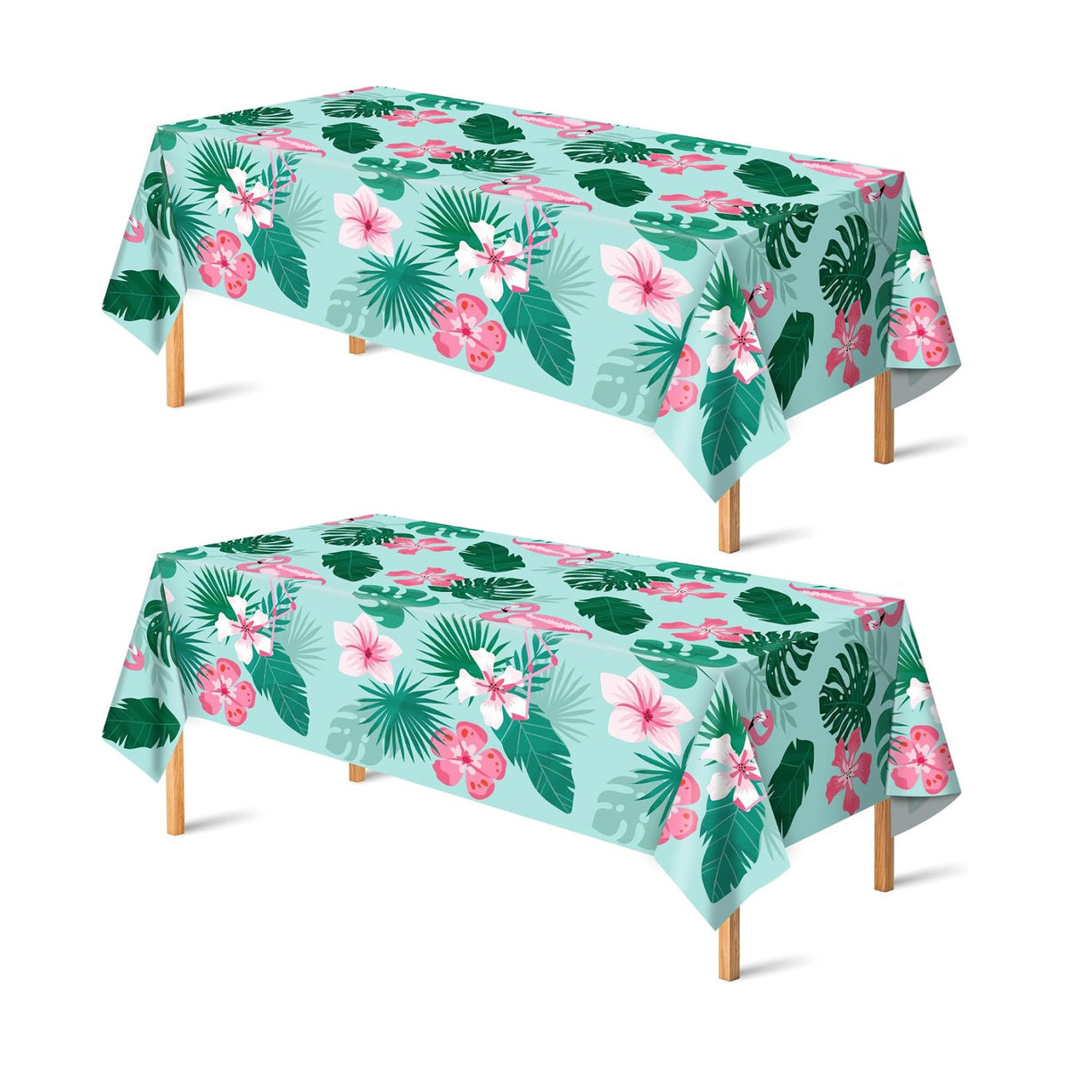OHOME Luau Party Decorations - Plastic Tablecloth for Tropical Party Decorations | Love Island Hawaiian Themed Palm Leaves Summer Beach Favors Supplies,2 Pack