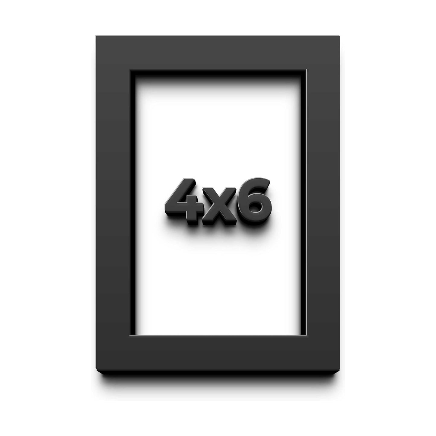4x6 Black Shadow Box Frame - Contemporary Wood Shadow Box Complete with UV Acrylic, Foam Board Backing & Hanging