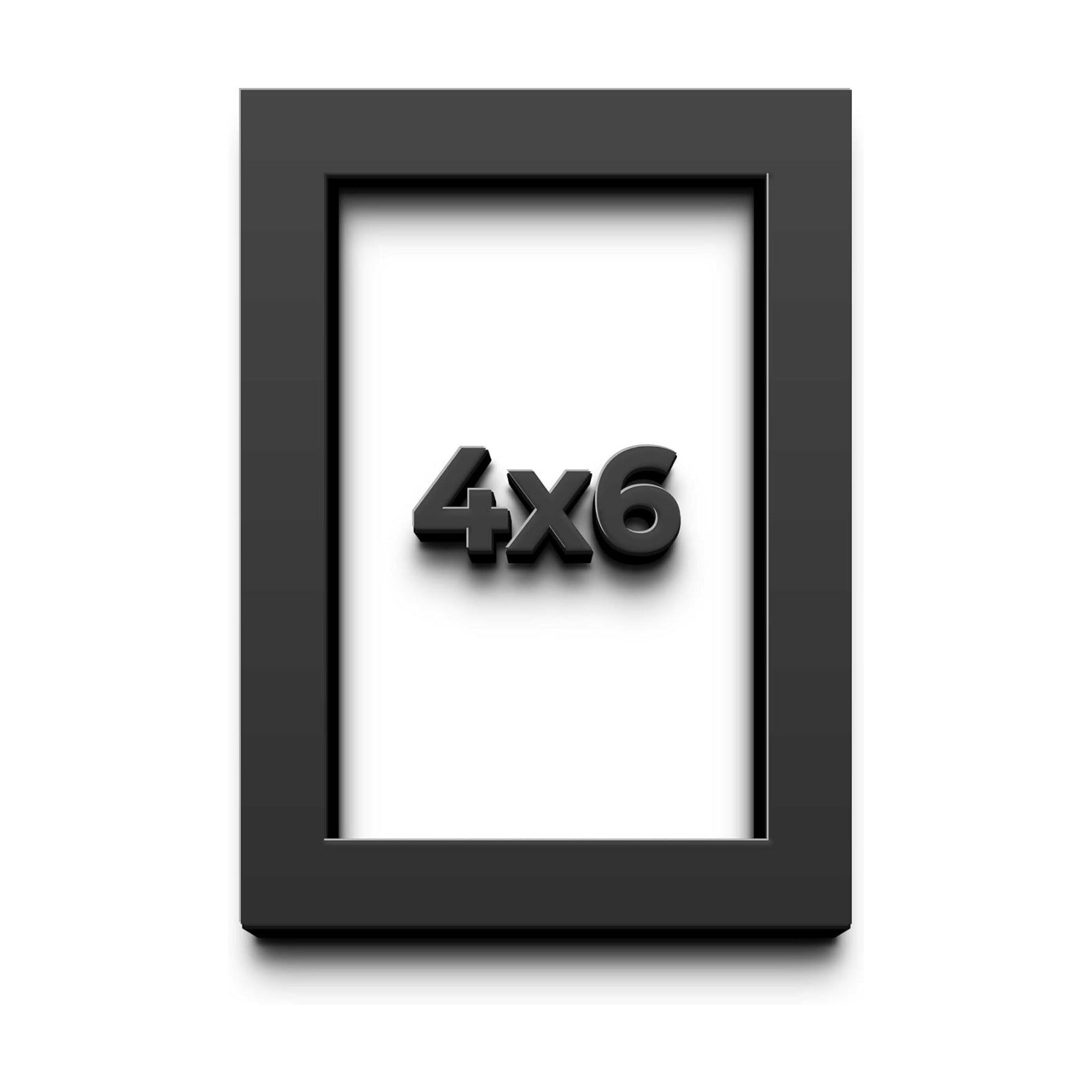4x6 Black Shadow Box Frame - Contemporary Wood Shadow Box Complete with UV Acrylic, Foam Board Backing & Hanging