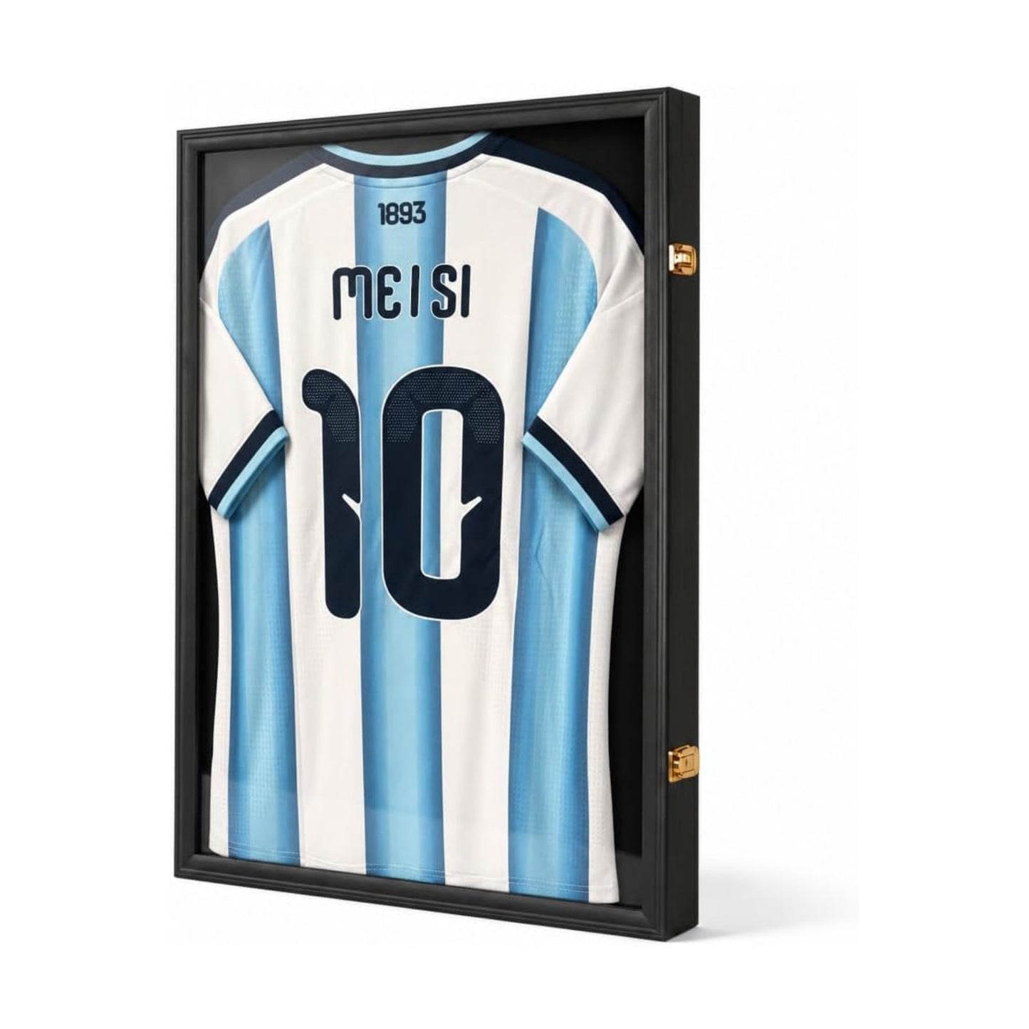 Large Jersey Frame Display Case Jersey Shadow Box Black 1PC | Wall Mounted, UV Protection Acrylic,Wood, Fits Football