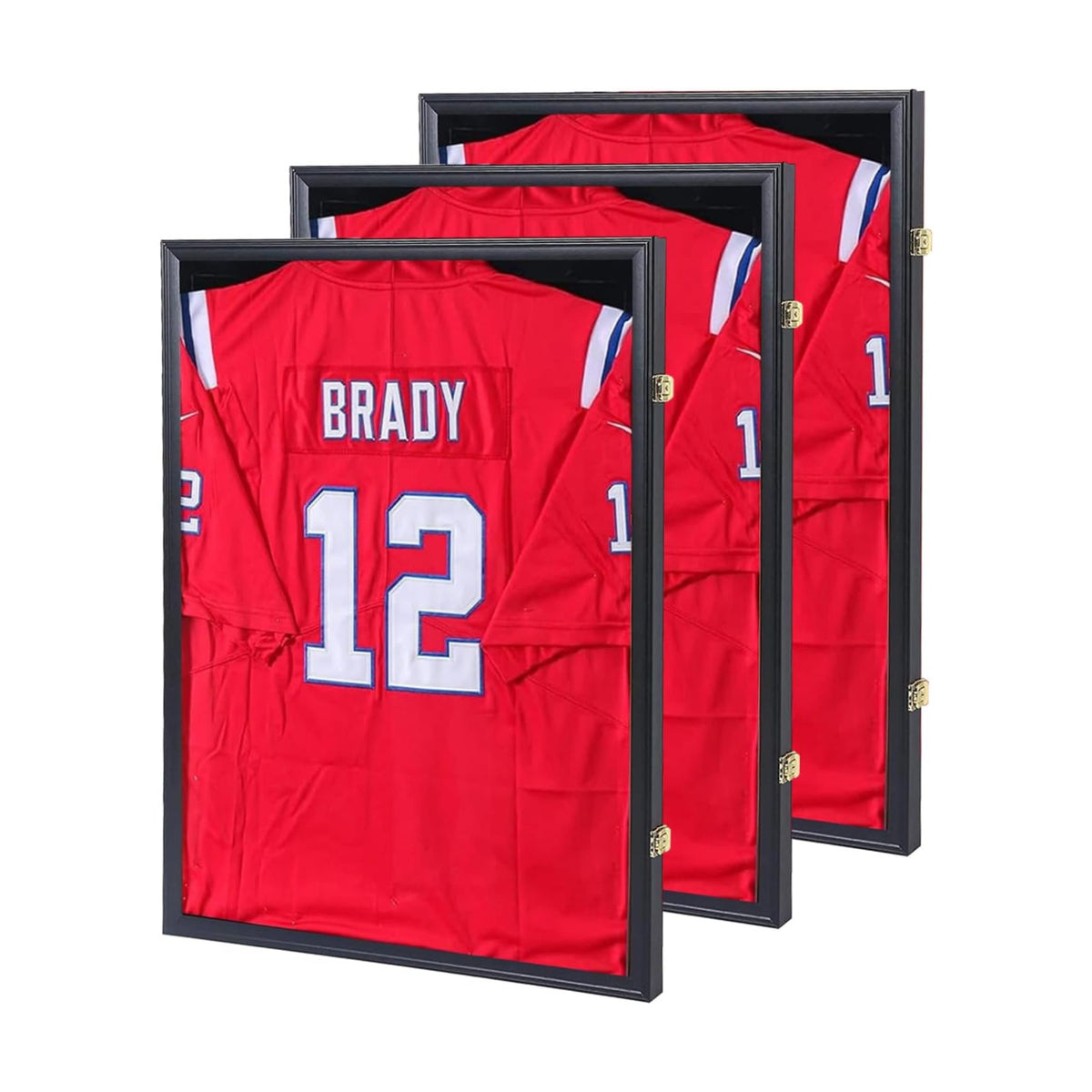 Grintus Jersey Frame Display Case, Black Shadow Box for Sports Jerseys,3P | Wall Mount, Black Jersey Shadow Box,Golden