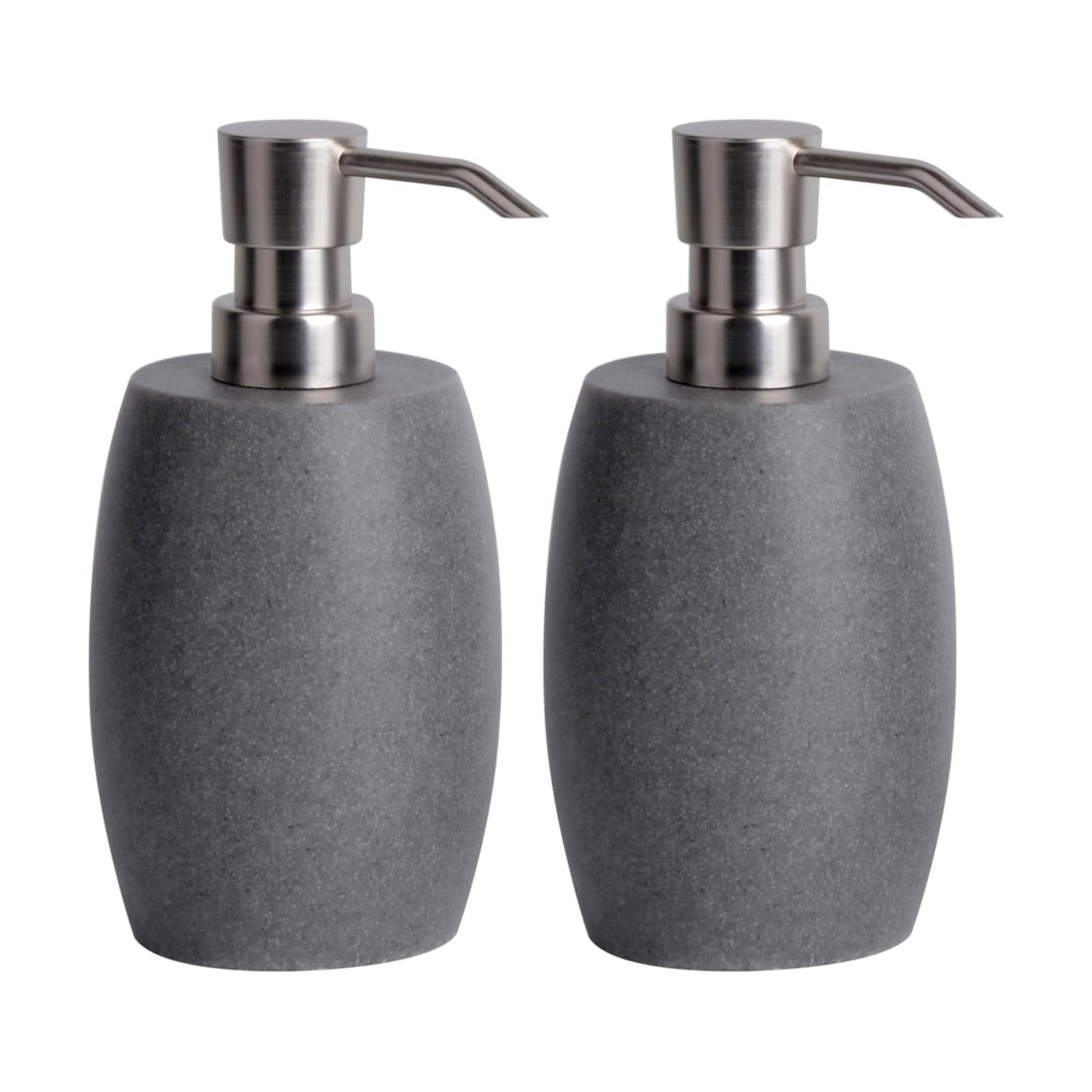 Clasin Home Sandstone Textured Resin Soap Dispenser with Metallic Pump and Waterproof Bottle Labels for Bathroom