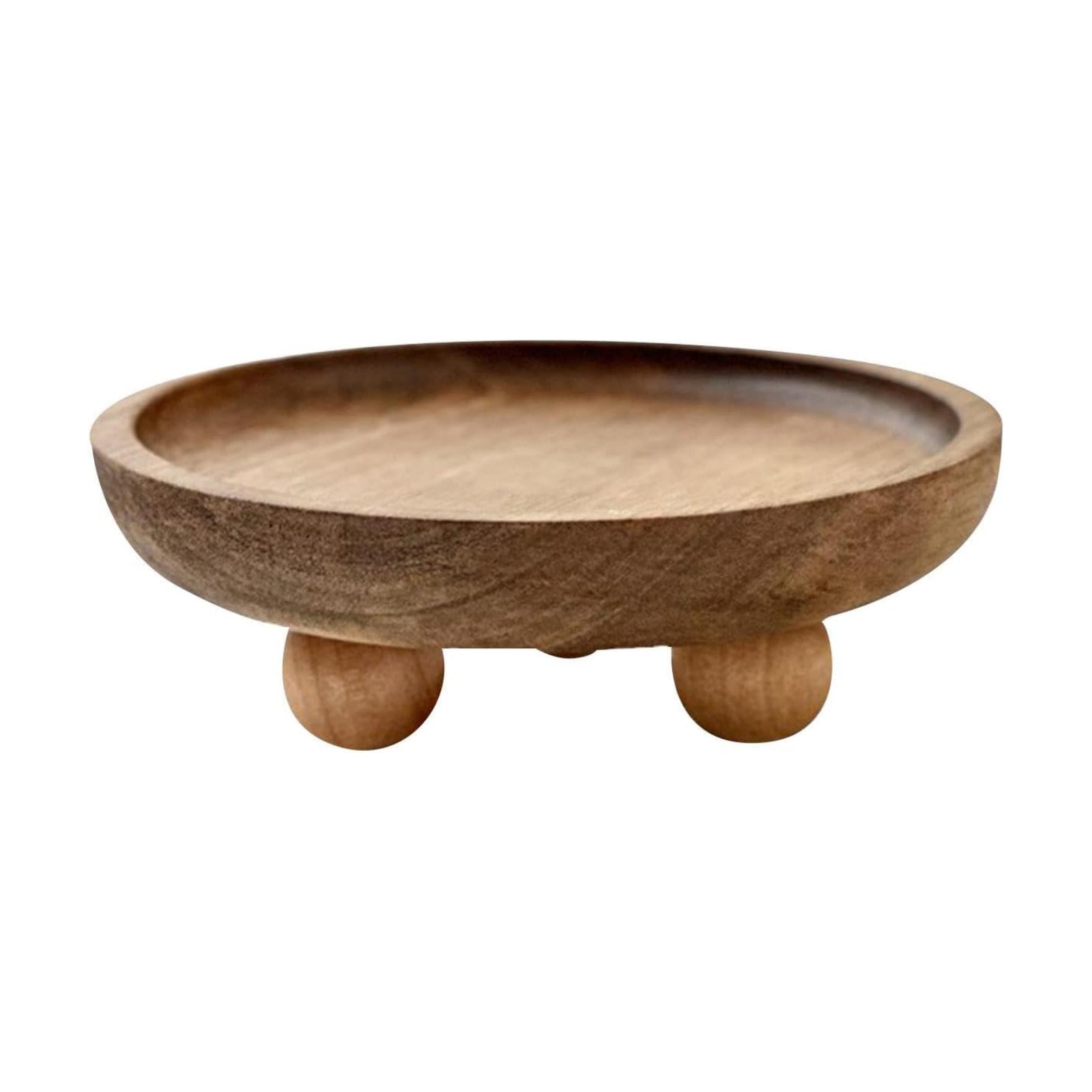 Small Wooden Riser Wooden Pedestal for Display Tray Display Riser for Entry / 12.9 x 4 / Round Cm