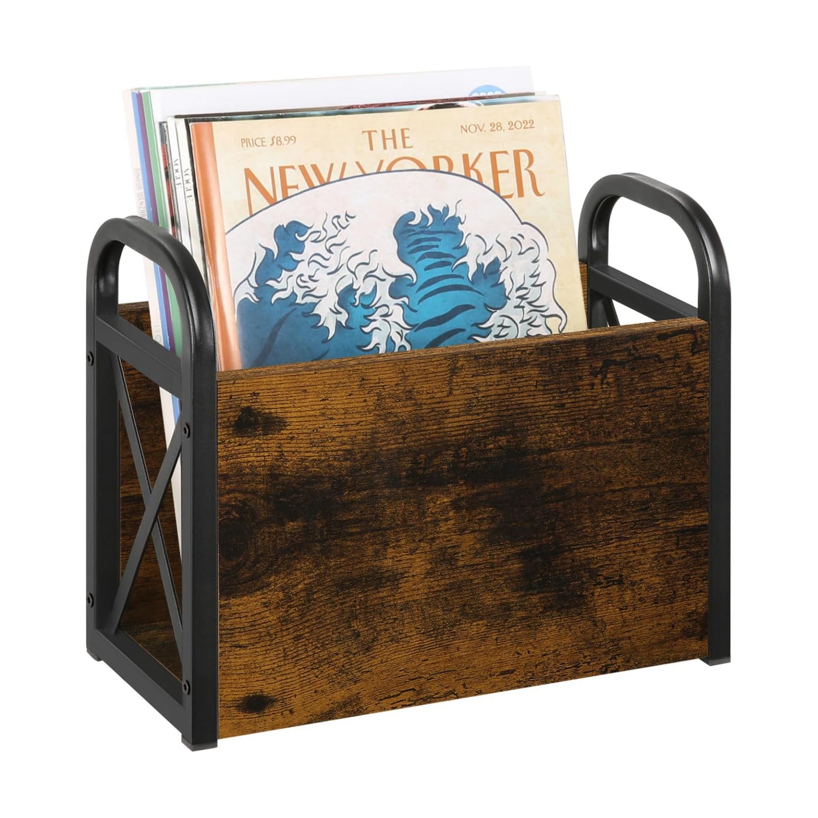 YINMIT Magazine Holder, Magazine Rack Floor, Magazine Storage Basket, Folder Organizer Bin for Books, Newspapers