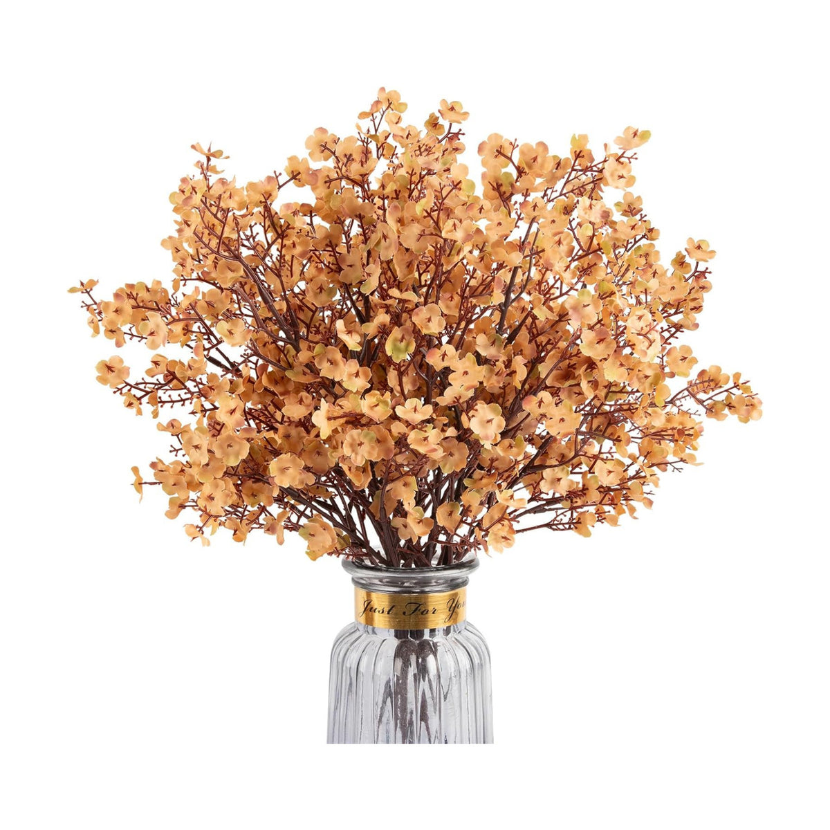 8Pcs Artificial Fall Flowers Real Touch Babys Breath Fake Brown Flowers