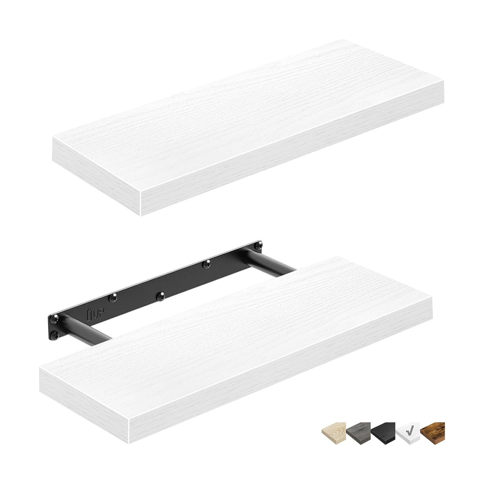 QEEIG Floating Shelves for Wall Small Shelf (White, Set of 2, 15.7" x 6.7")