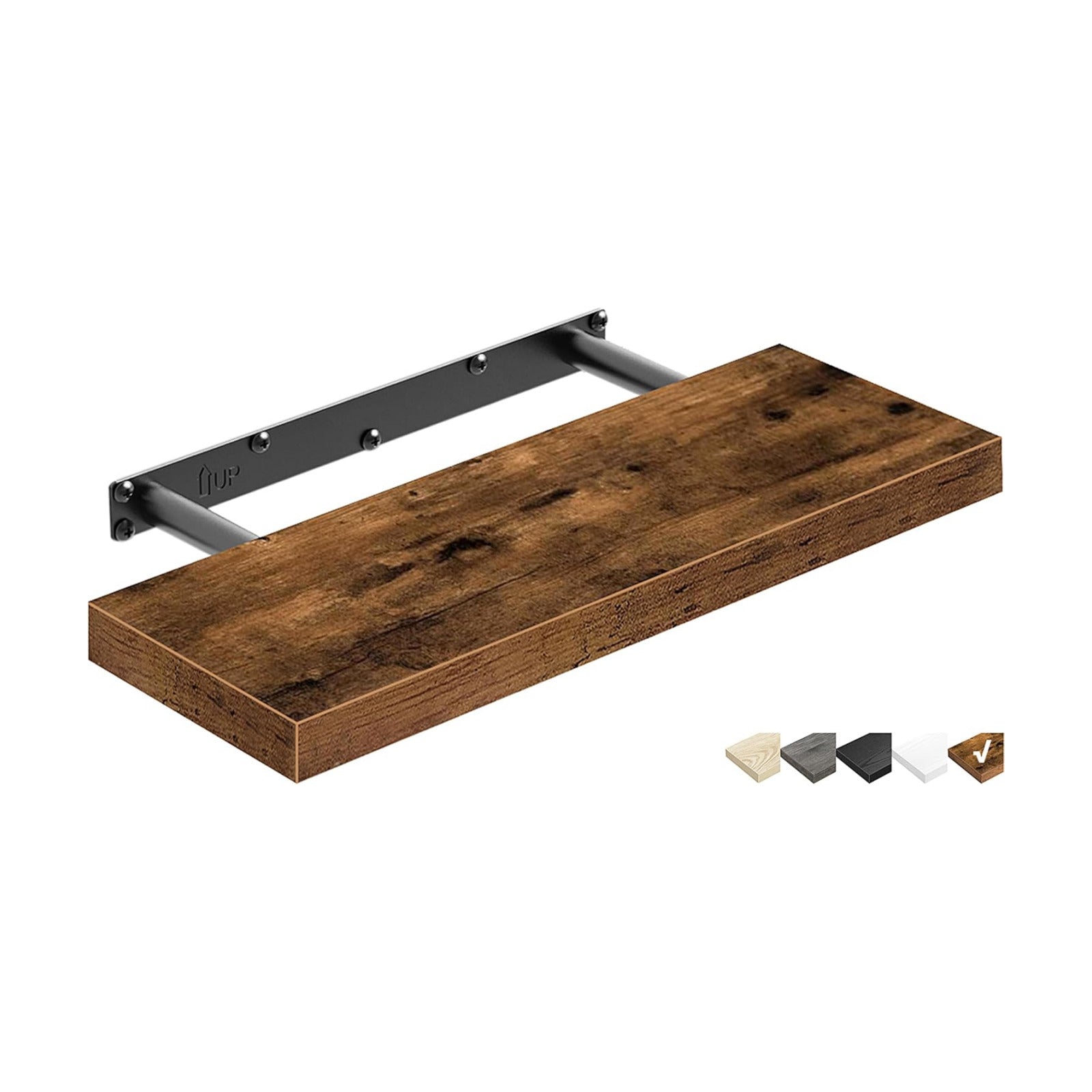 QEEIG Floating Shelf for Wall Small Shelf (Brown, Set of 1, 15.7" x 6.7")