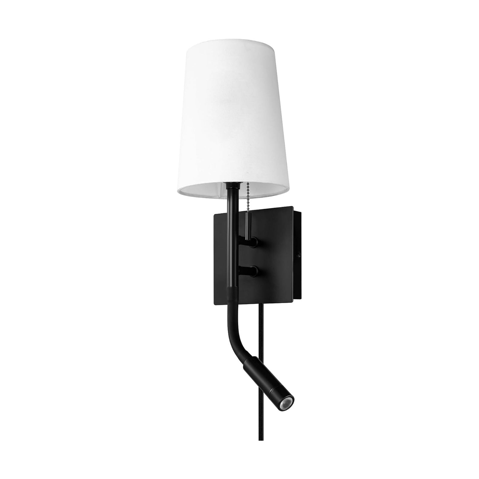 Globe Electric 1-Light Plug-in or Hardwired Wall Sconce with LED Integrated Reading Light, USB-A Port, USB-C Port