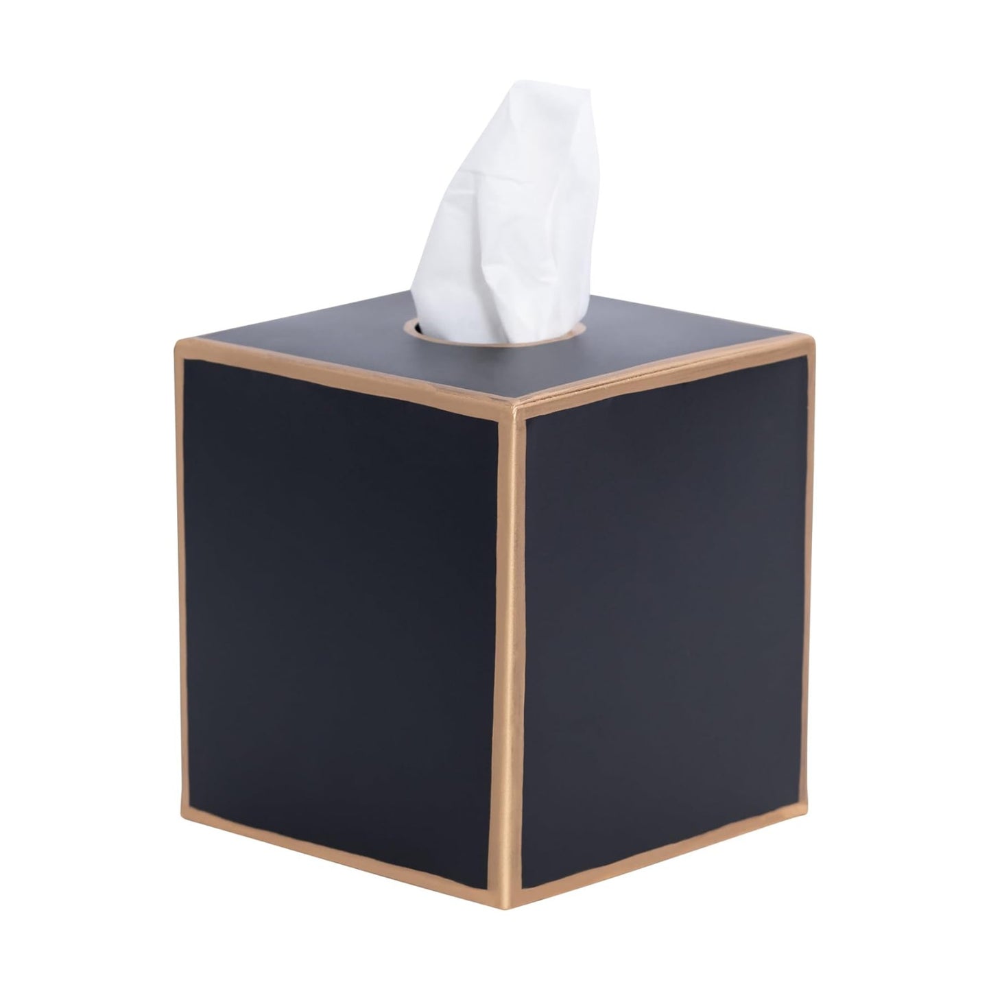 Metal Modern Tissue Box Cover Farmhouse Decor / Black