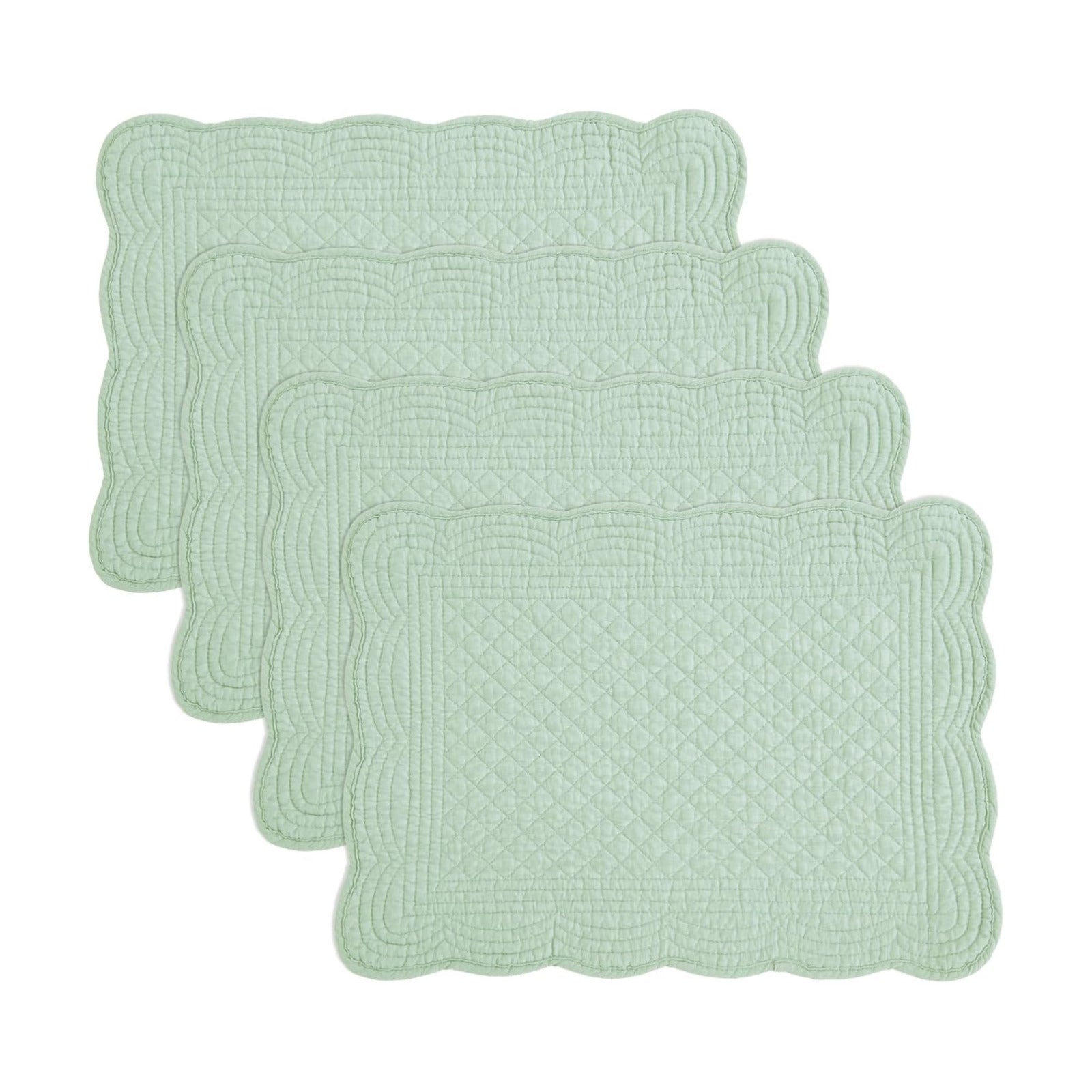 HOMBYS Quilted Placemats Set of 4 Washable-Rectangular Placemats for Kitchen Table-100% Cotton Fabric Rectangular Table