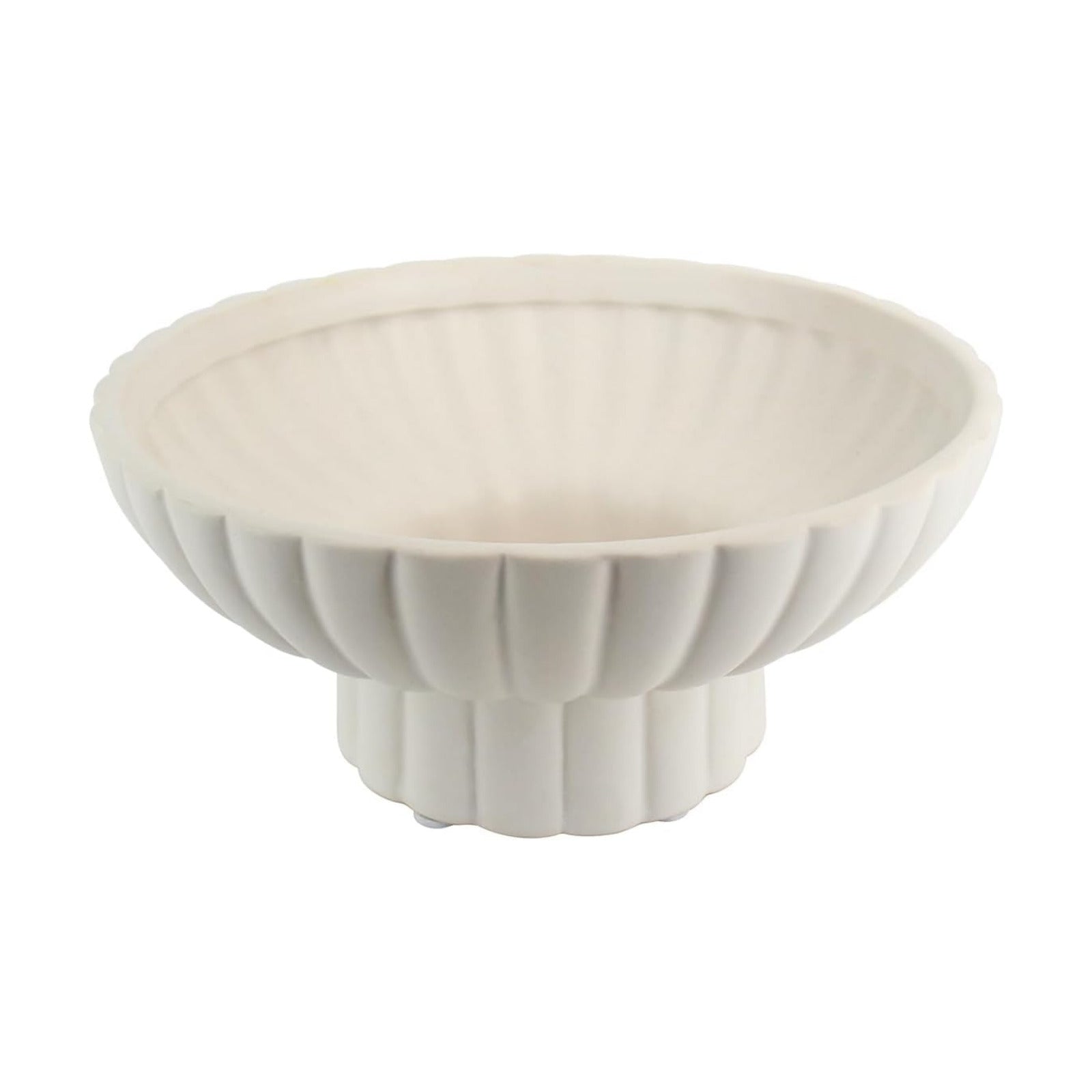 Small Modern Pedestal Decor Fruit Bowl 8" Ceramic