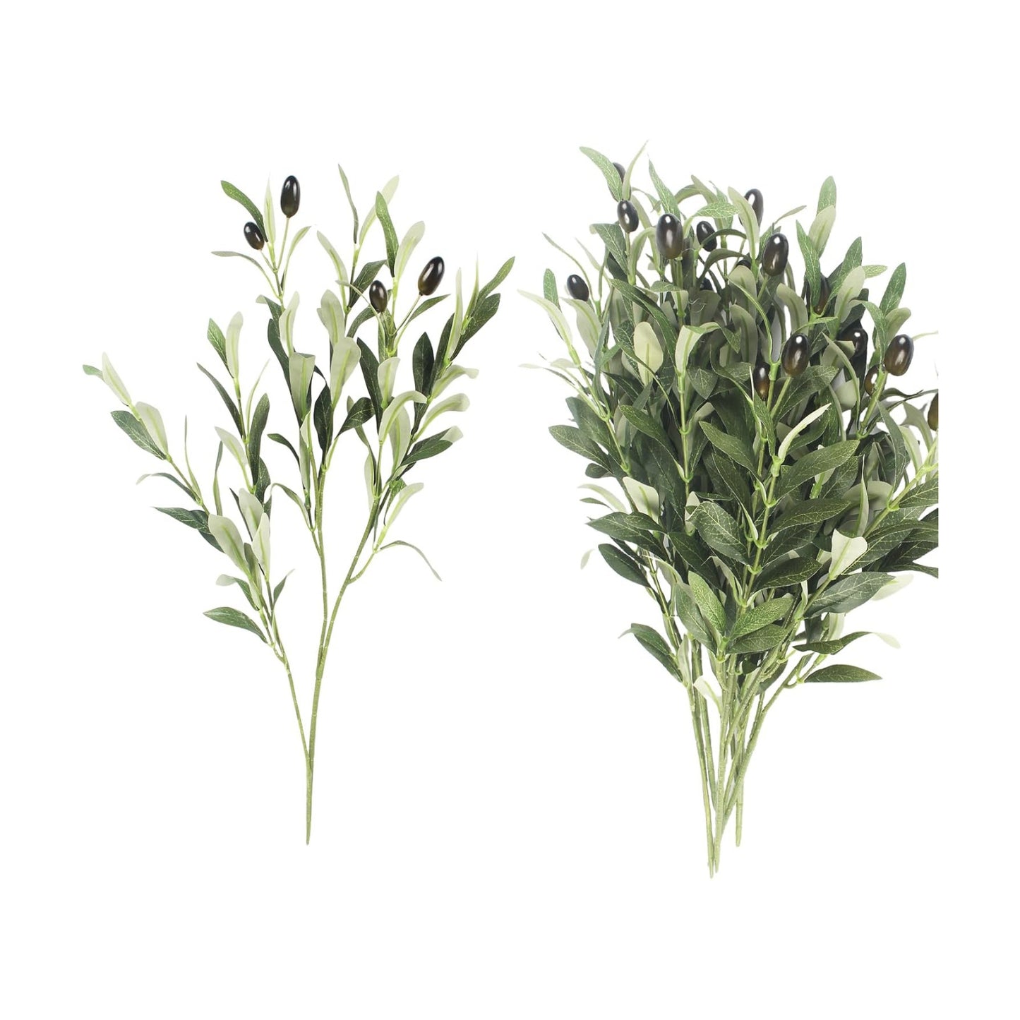 Artificial Olive Plants Fake Olive Silk Tree Faux Olive Plants / 18.8 Inch / Set of 5